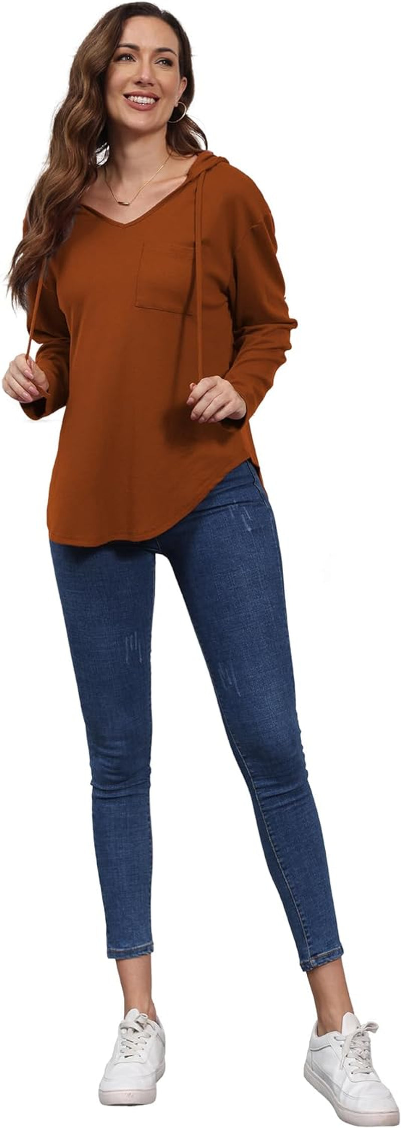 Felpa Con Cappuccio Da Donna, Leggera, Con Cappuccio, Con Tasche, per L'Autunno