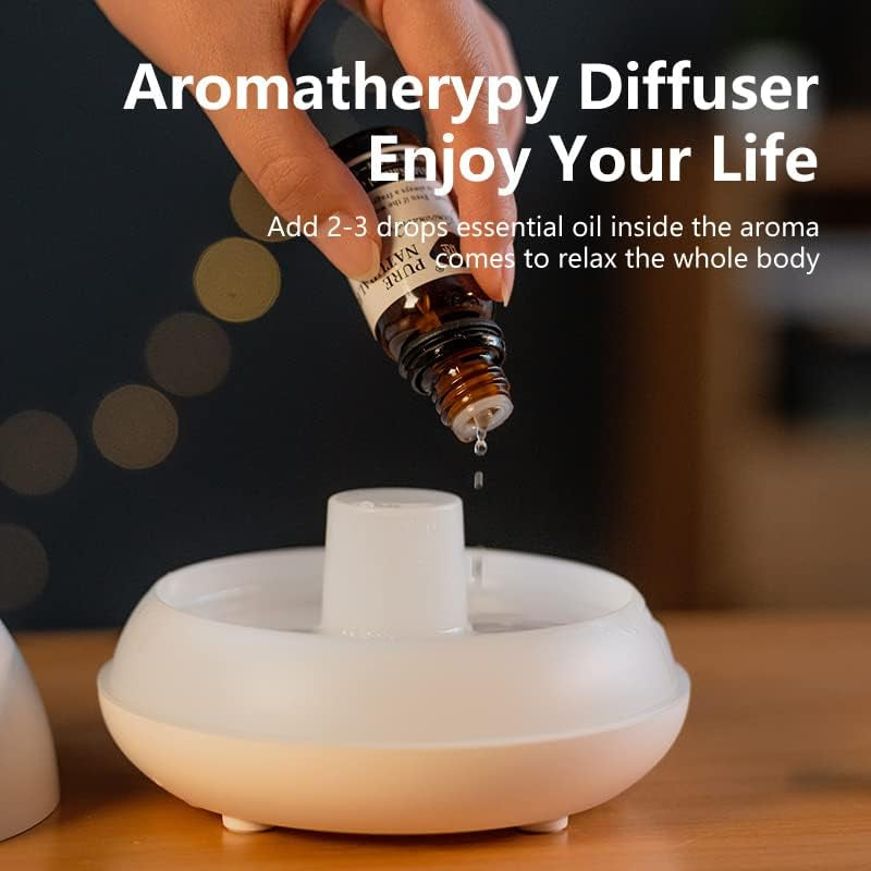 Flame Aroma Diffusore Di Oli Essenziali Umidificatore 7 Colori Fiamma per Casa, Camera Da Letto E Ufficio, Con Protezione Arresto Automatico Senza Acqua (Black)