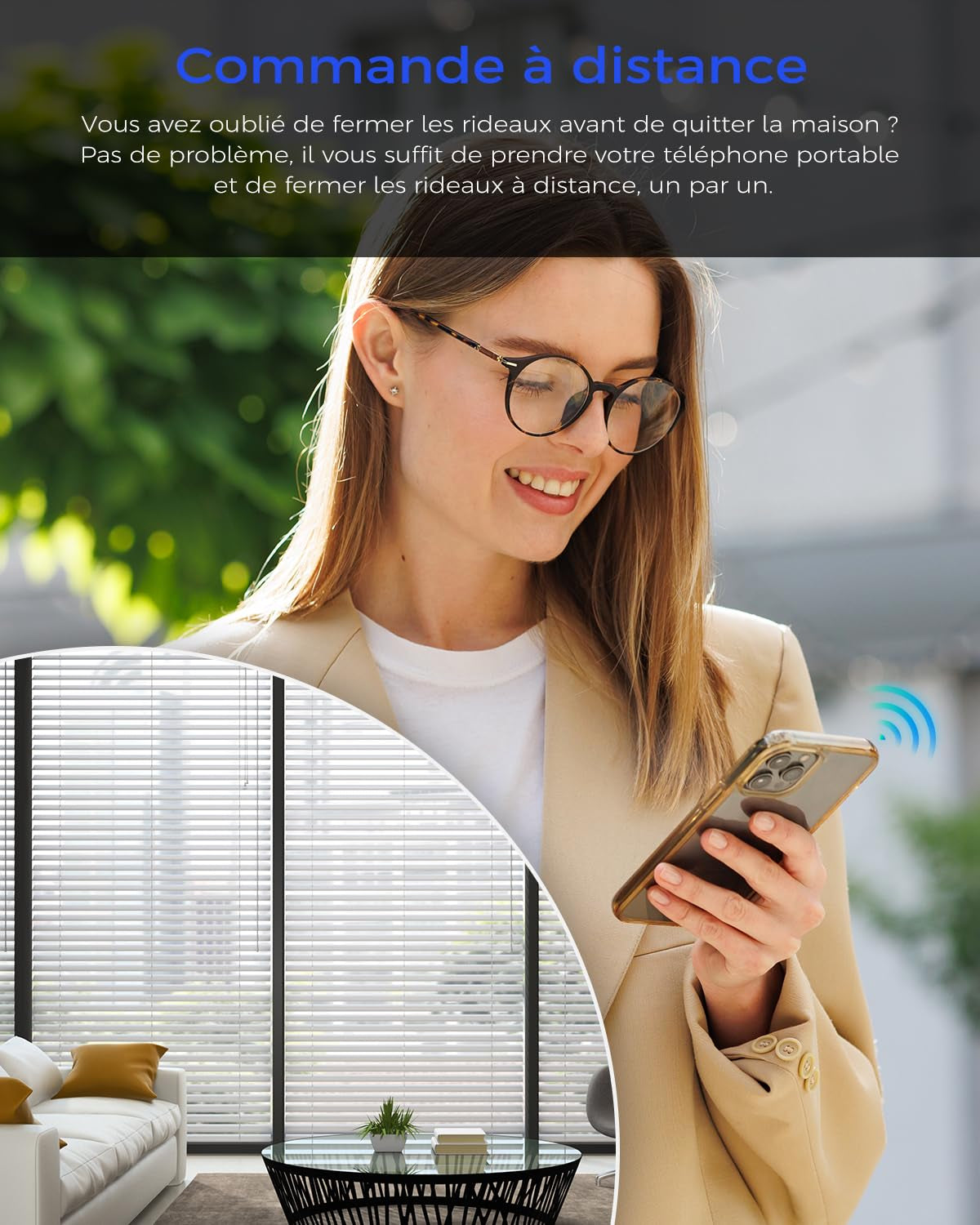 Interruttore per Tapparelle a Incasso, Compatibile Con Alexa Echo E Google Home, Pannello Touch, Interruttore per Tapparelle Wlan Smart Life, Cavo Zero Richiesto (1 Pezzo)
