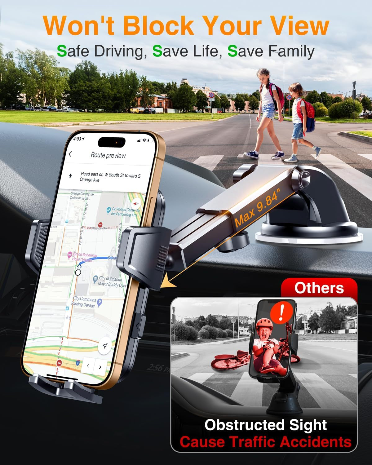 Porta Cellulare Auto,【2023 Versione Finale】Ventosa Universale Supporto Telefono Auto,【Grado Militare】Installato Sul Cruscotto Parabrezza Applicare Iphone 14 13 Pro Max Samsung Galaxy,Argentato