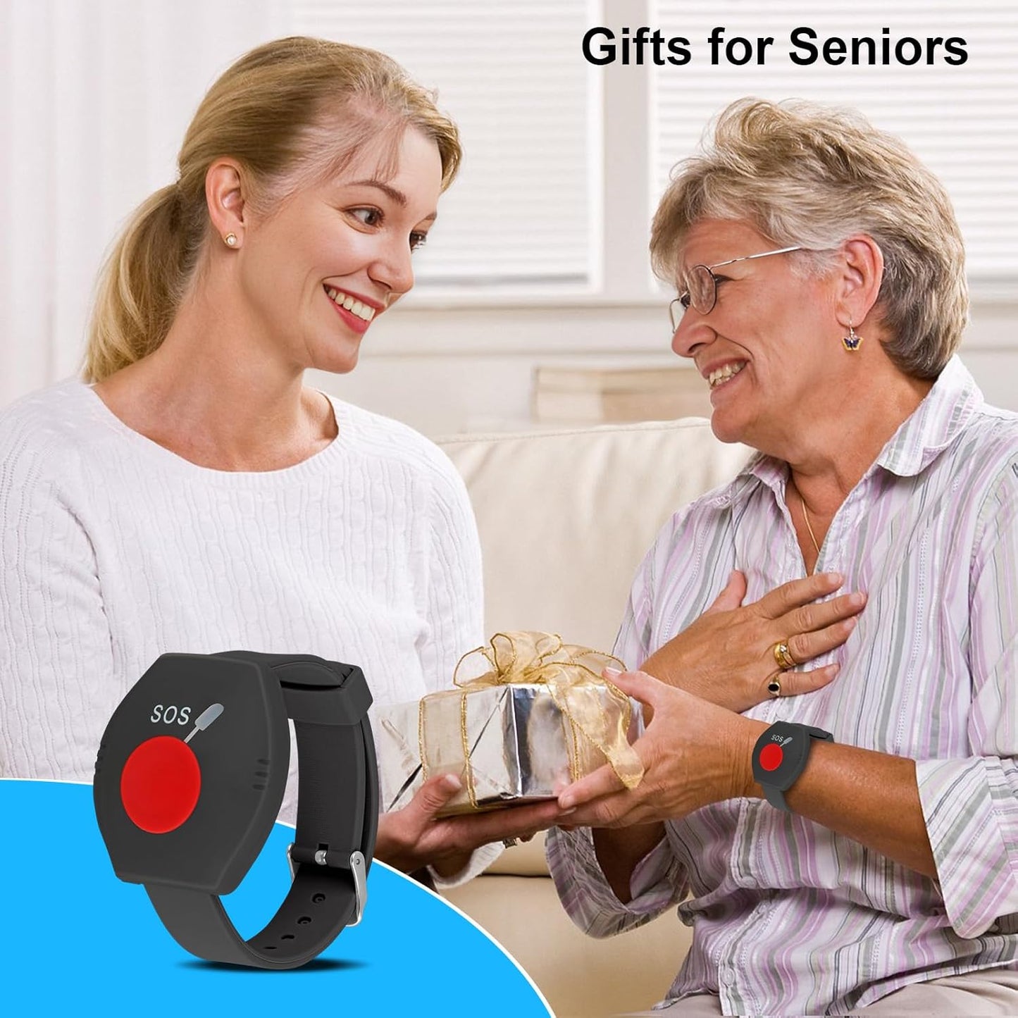 Wifi + RF Emergency Call Button for Seniors Emergency Bracelet Emergency Alert System for Seniors Pazients Disabled Elderly 1 Emmergency Call Bracelet 1 Ricevitore
