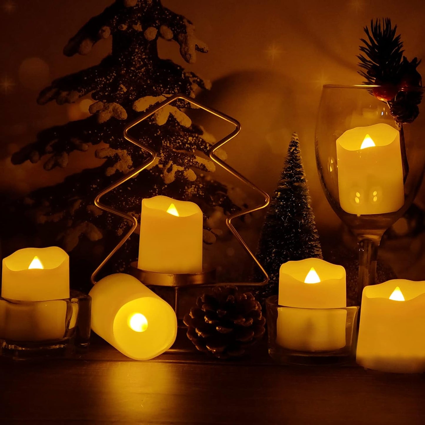6 Candele LED Ricaricabili Con Timer Telecomando Fiamma Tremolante, Luce Bianca Calda, Lumini LED Elettriche, Dimmerabili, Con Cavo USB, Decorazione per Natale Halloween, 4 X 4.5Cm
