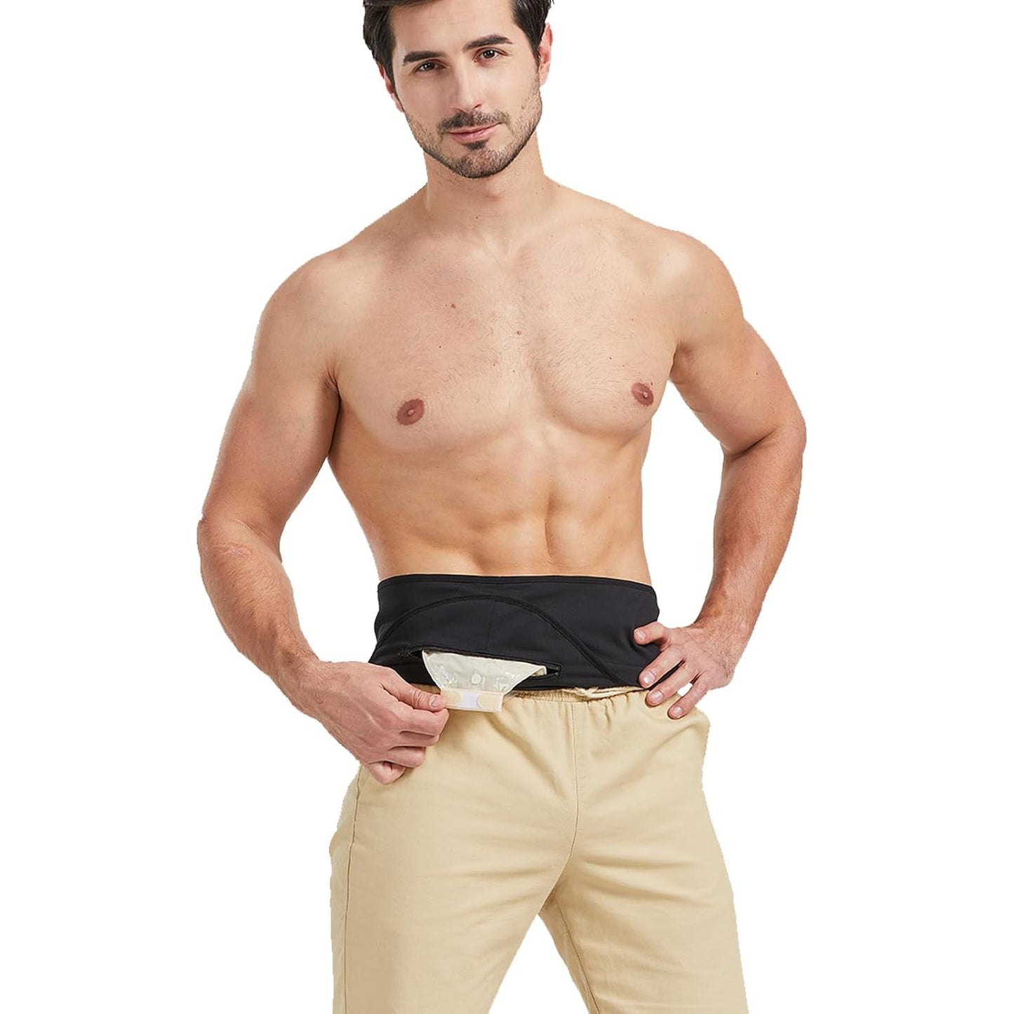Sacchetti per Stomia | Cintura per Stomia Nero Ostomy | Materiali per Stomia | Coperchi per Sacca per Stomia | Tasca Interna per Contenere La Sacca per Stomia | Cintura per Stomia (S)