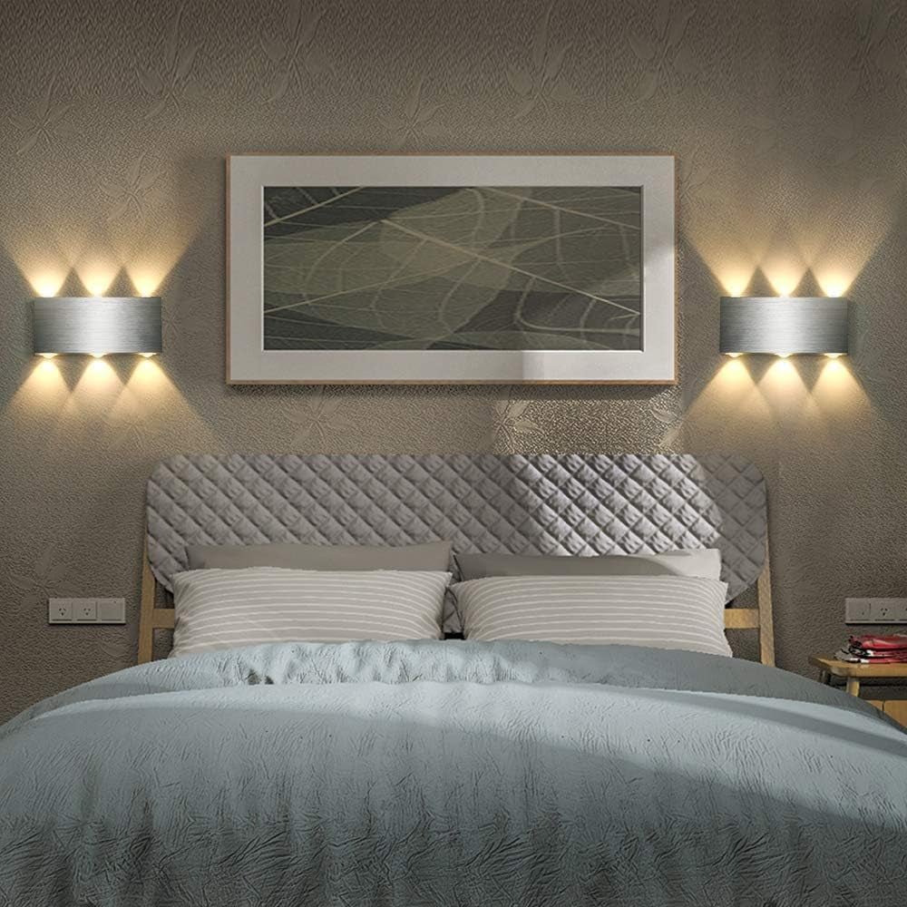 Glighone 18W Applique Da Parete Interni Lampada Da Parete LED Luce Moderna in Alluminio Applique per Soggiorno Camera Da Letto Negozi, Ristoranti Bianco Caldo (Bianco Caldo-18Cm)