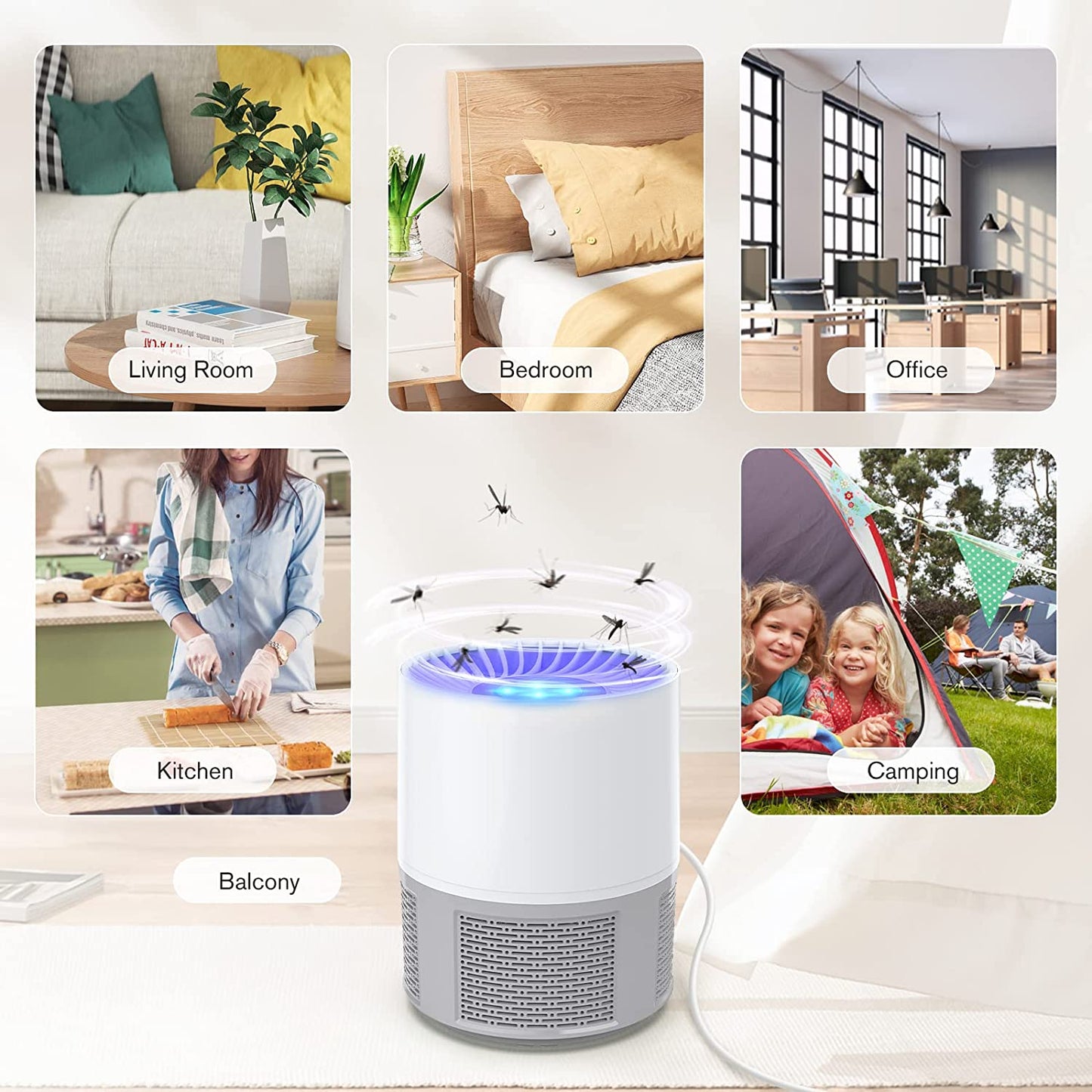 Insetticida Elettrica, USB Elettrica, Trappola per Mosche, Zanzare, Lampada per Zanzare, Lampada Con Luce, per Interni Ed Esterni