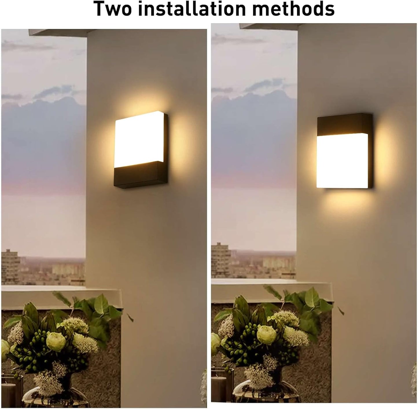 Applique Da Parete Esterno 18W Lampada Da Parete Led Esterna Impermeabile IP65 Luce a Muro in Alluminio Esterni Luci Da Parete per Balcone Giardino Veranda Garage Patio 3000K - Bianco Caldo