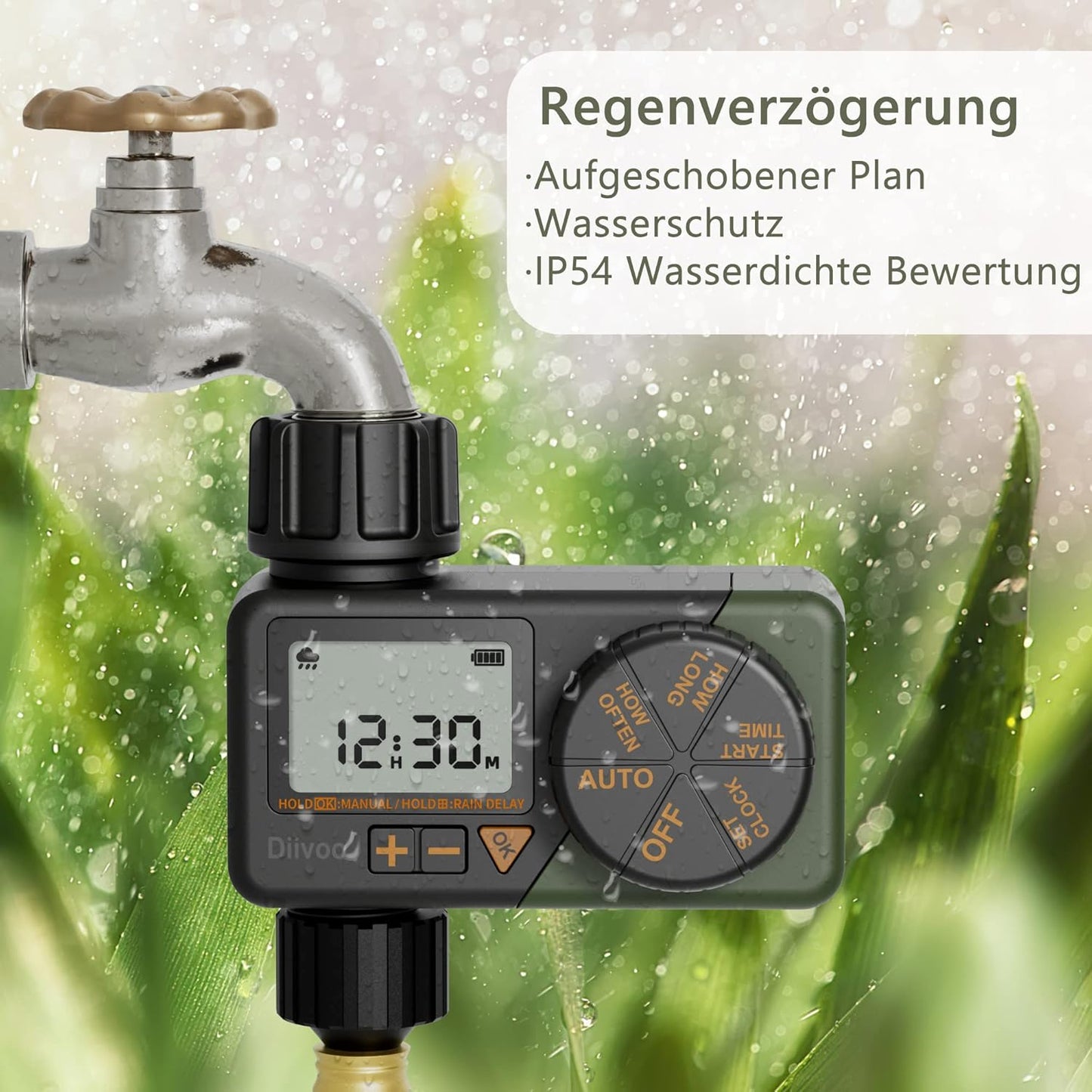 Timer Irrigazione, Centralina Irrigazione per Irrigazione Automatica Con Programmi Settimanali E Giornalieri, Ritardo Della Pioggia E Irrigazione Manuale per Prati E Giardini