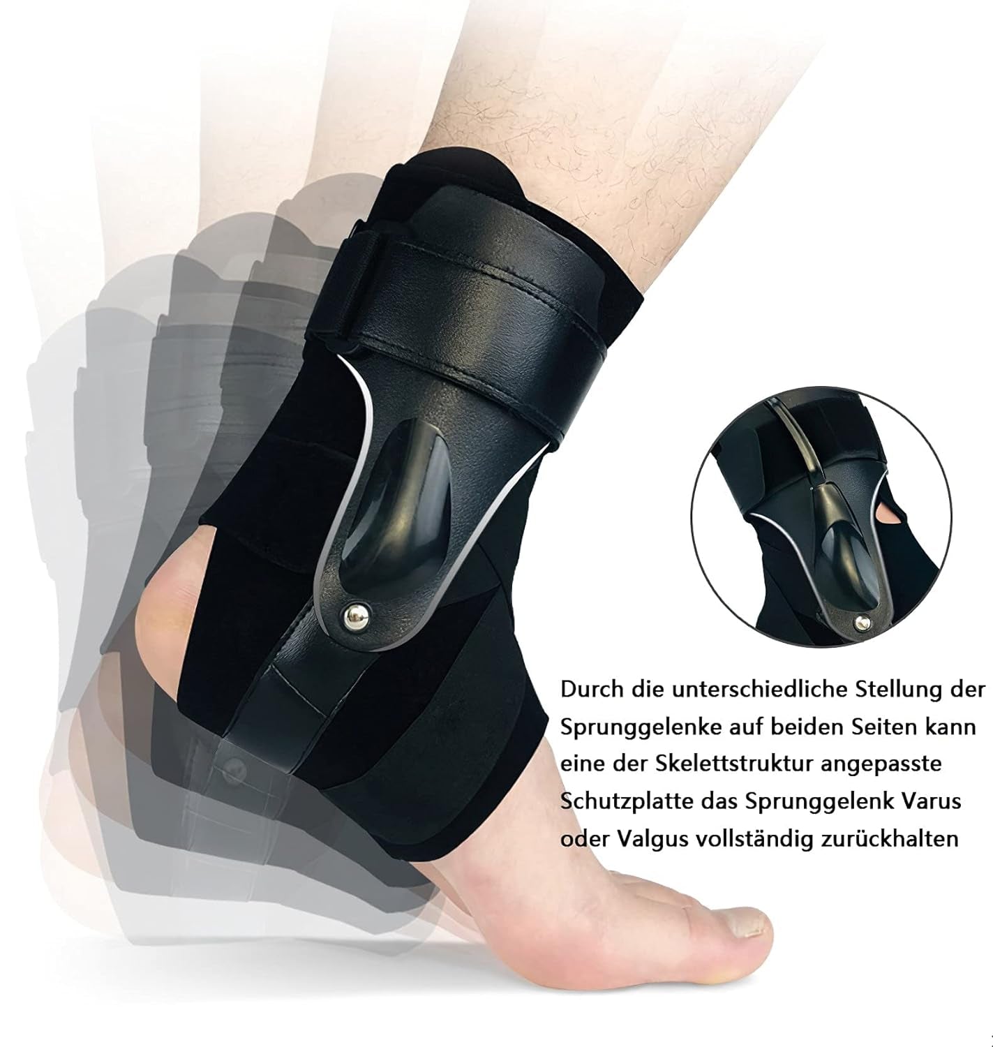 Fascia per Caviglia, Regolabile, per Caviglia E Caviglia, Con Tavola in PE, Resistente, Stabilizzazione Della Caviglia, Con Chiusura in Velcro, per Uomo E Donna, per Dolori Alla Caviglia, (M)