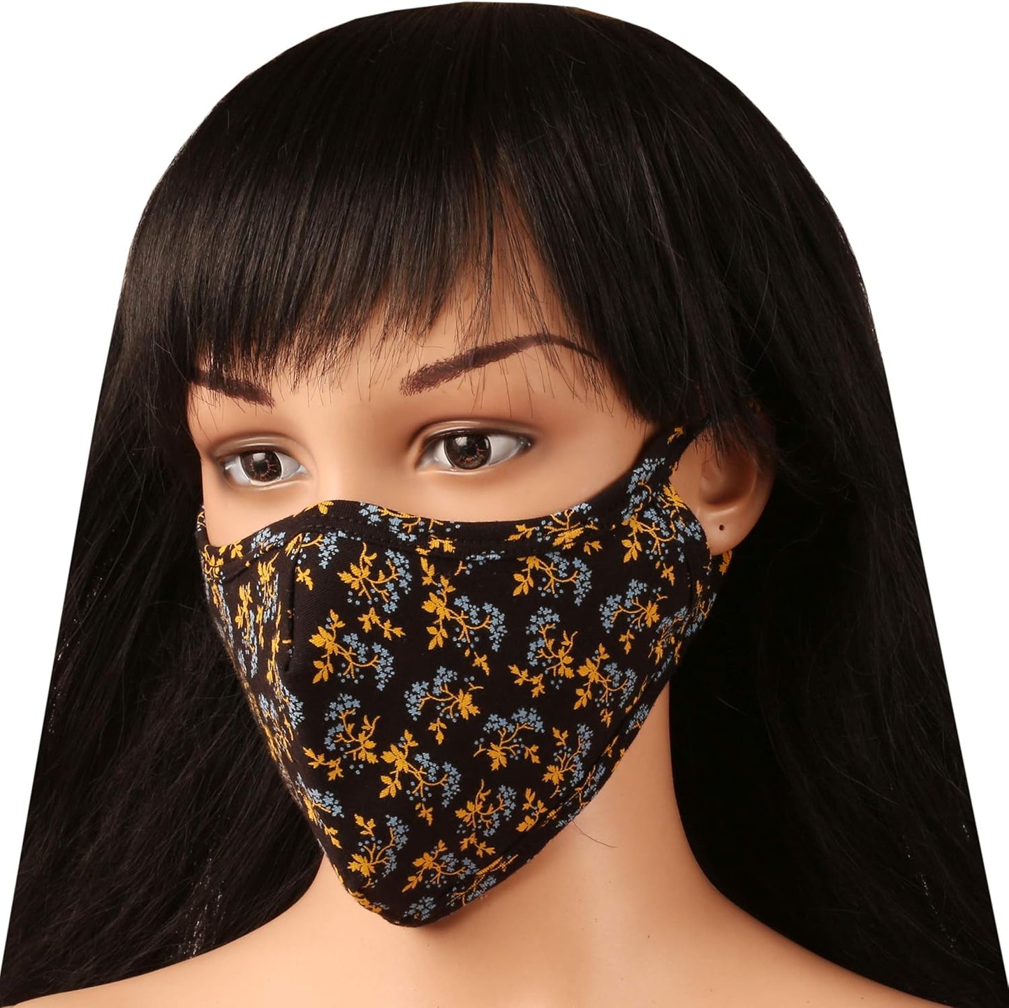 Face Masks Reusable Washable Handcrafted Indian Pattern Colorful 100% Cotton Double Layer Fabric with Elastic Earloops for Comfortable Snug Fit Unisex Men Women.