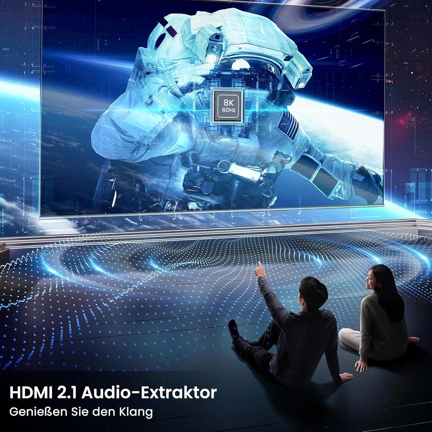 HDMI Audio Extractor, HDMI Splitter Audio Extractor 4K 120Hz, 8K HDMI a HDMI SPDIF 3.5Mm Stereo Converter Audio, HDMI ARC Adattatore Ottico per PS5, Xbox TV Cuffie Soundbar