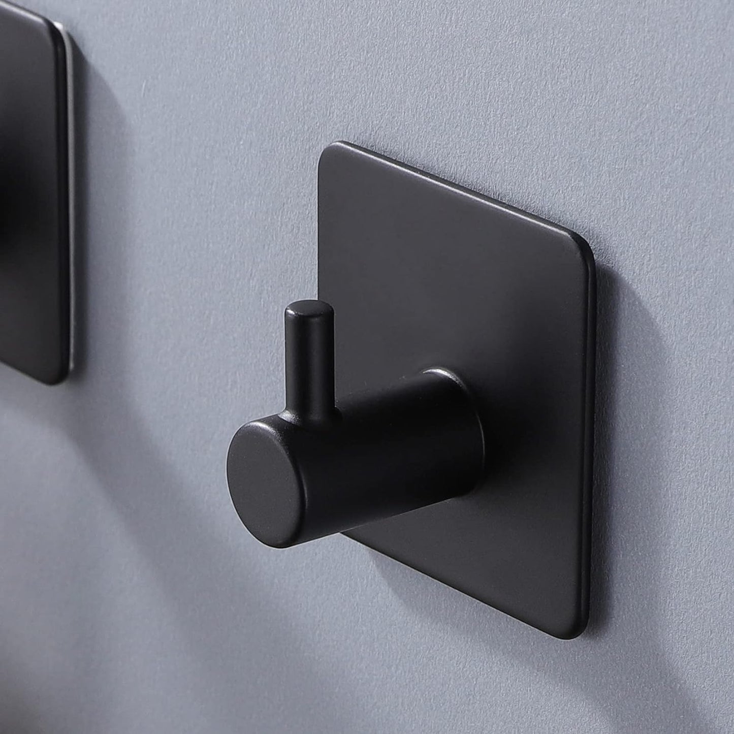 Gancio per Asciugamani, Autoadesivo, in Acciaio Inox, Senza Fori, per Bagno E Cucina, 4 Pezzi, Nero