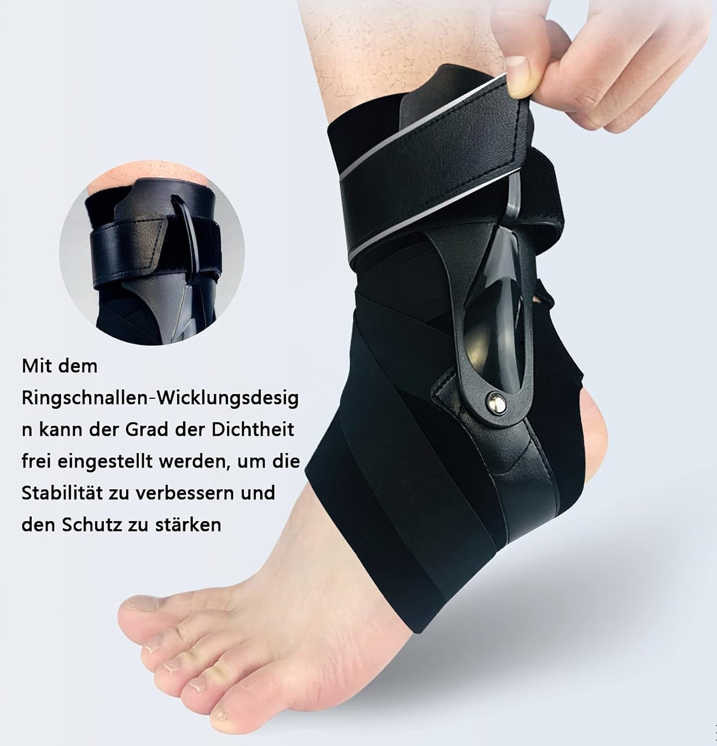 Fascia per Caviglia, Regolabile, per Caviglia E Caviglia, Con Tavola in PE, Resistente, Stabilizzazione Della Caviglia, Con Chiusura in Velcro, per Uomo E Donna, per Dolori Alla Caviglia, (M)
