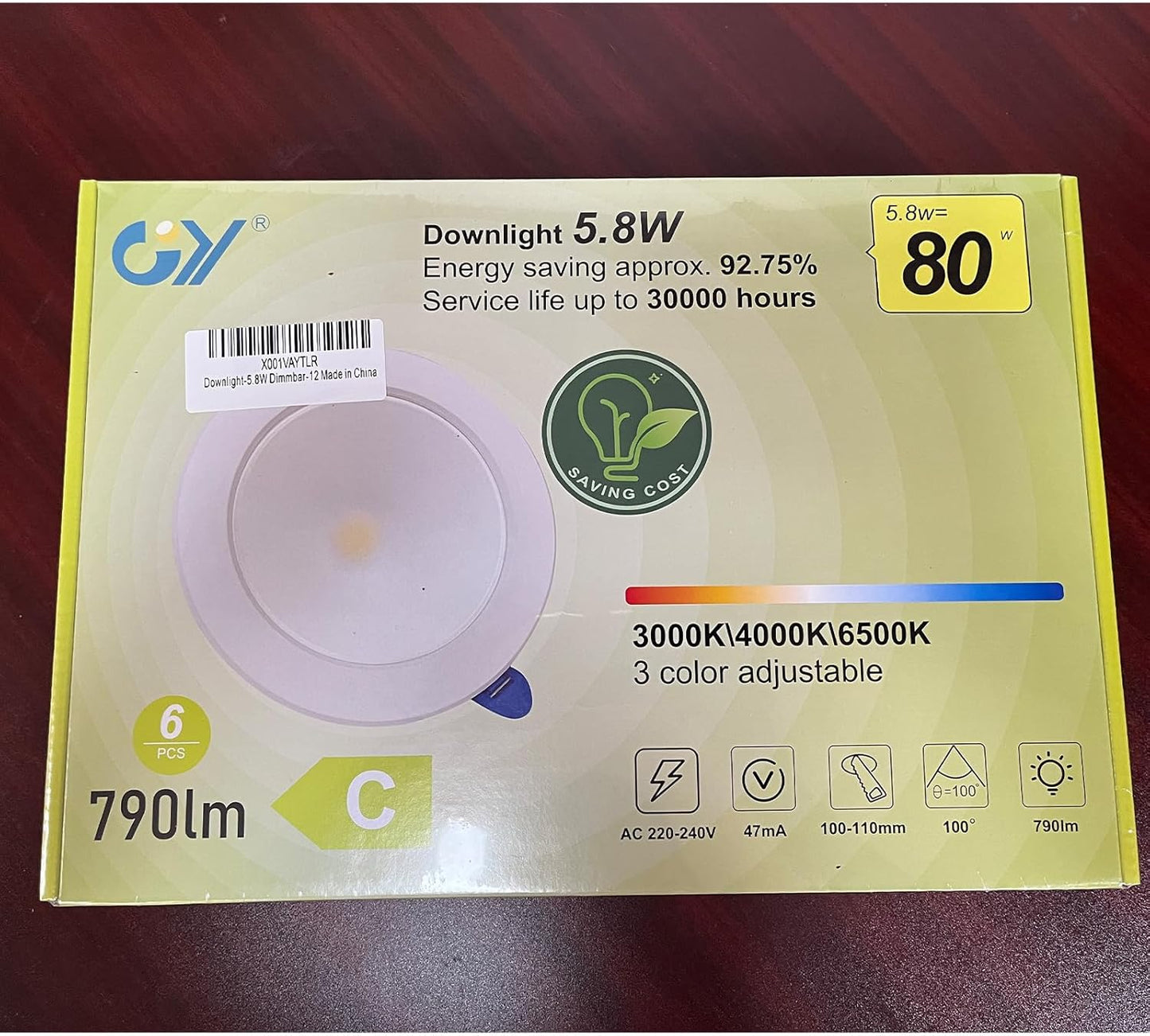 LED 230V Flat Dimmable 5.8W 790LM Faretto Da Incasso a Soffitto, Bianco Caldo 3000K Bianco Neutro 4000K Bianco Freddo 6500K Faretto Da Incasso per Cucina Soggiorno, 12 Pezzi