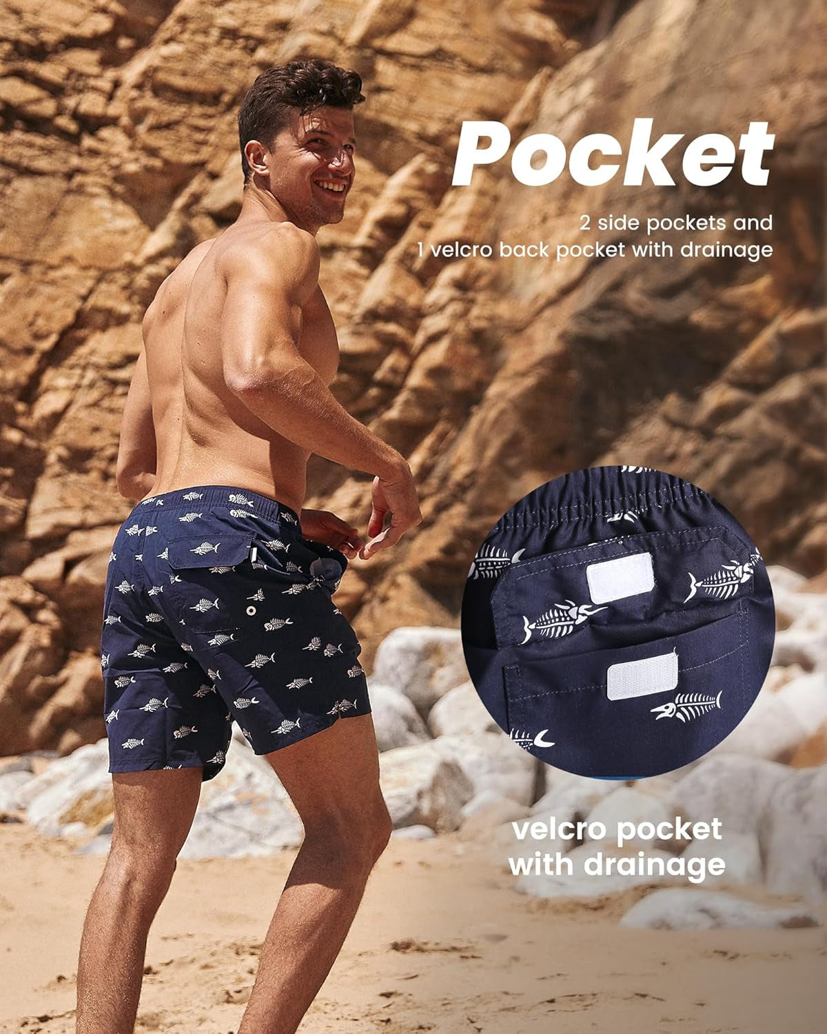 Pantaloncini Da Bagno Da Uomo Asciugatura Veloce Costume Da Bagno per Surf Sulla Spiaggia Multi-Funzioni Allenamento Casa Con Fodera in Mesh Con Fodera in Mesh