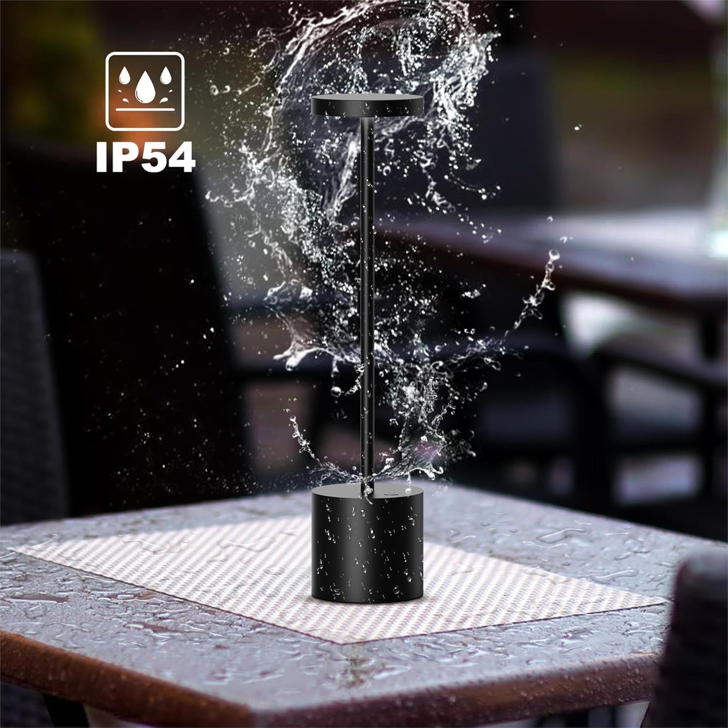 Lampada Da Tavolo Senza Fili, 5000 Mah, in Metallo E Alluminio, Dimmerabile, Lampada Da Tavolo, Portatile, Ricaricabile, USB, per Interni Ed Esterni, Sala Da Pranzo, Bar, Terrazza (2 Nero)