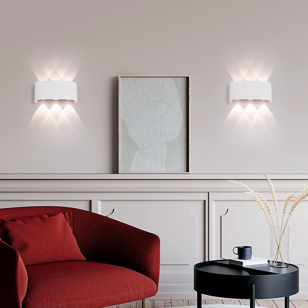 2 Pack Lampada Da Parete Esterno/Interno LED Applique Da Esterni 12W 1200LM up down Faretto Da Parete IP65 Impermeabile Moderno Lampade Muro Alluminio Bagliore Su E Giù (Bianco 4500K Luce Naturale)