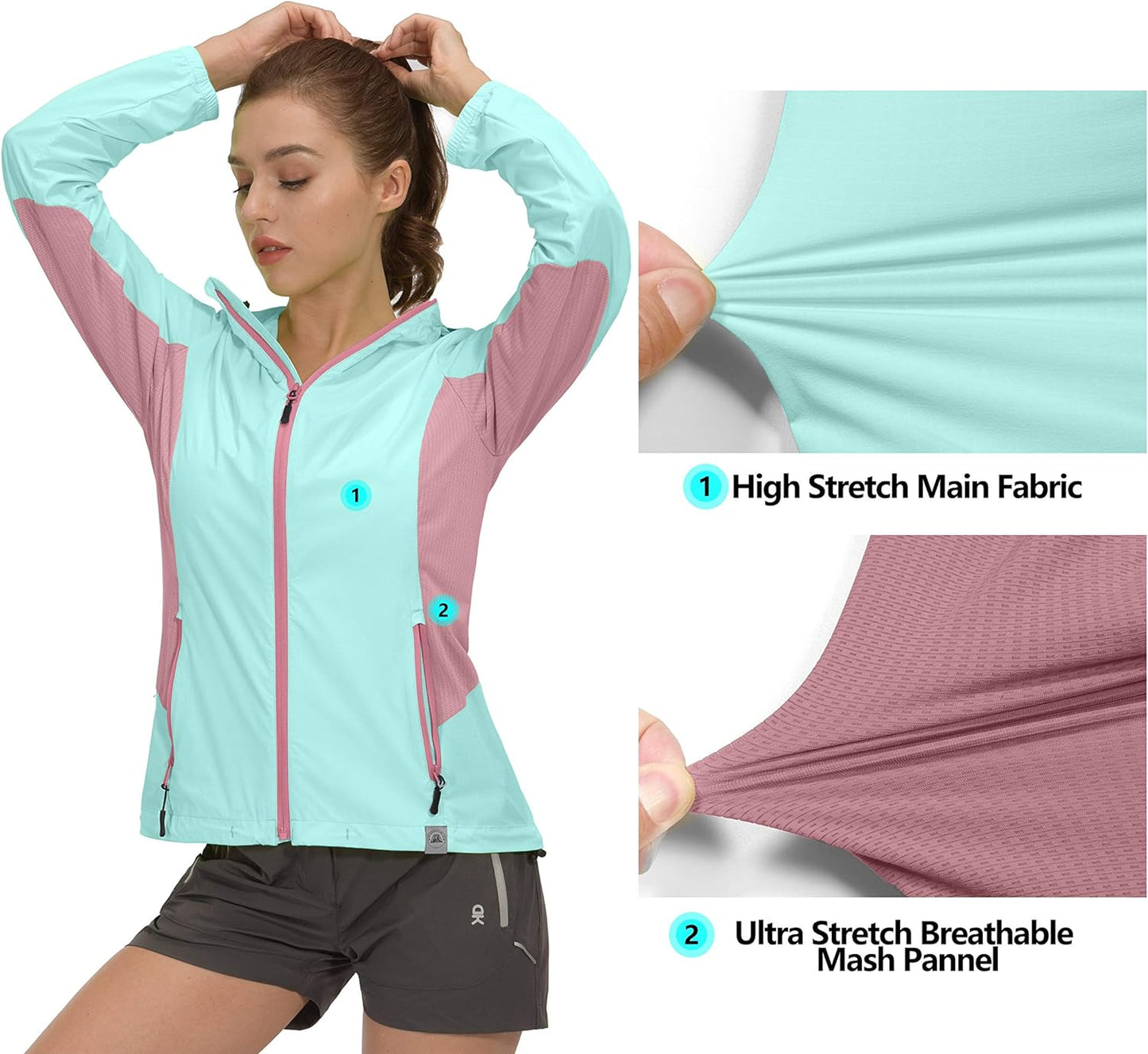 Giacca Leggera Da Donna, per Golf, Corsa, Ciclismo, Traspirante, Con Cappuccio