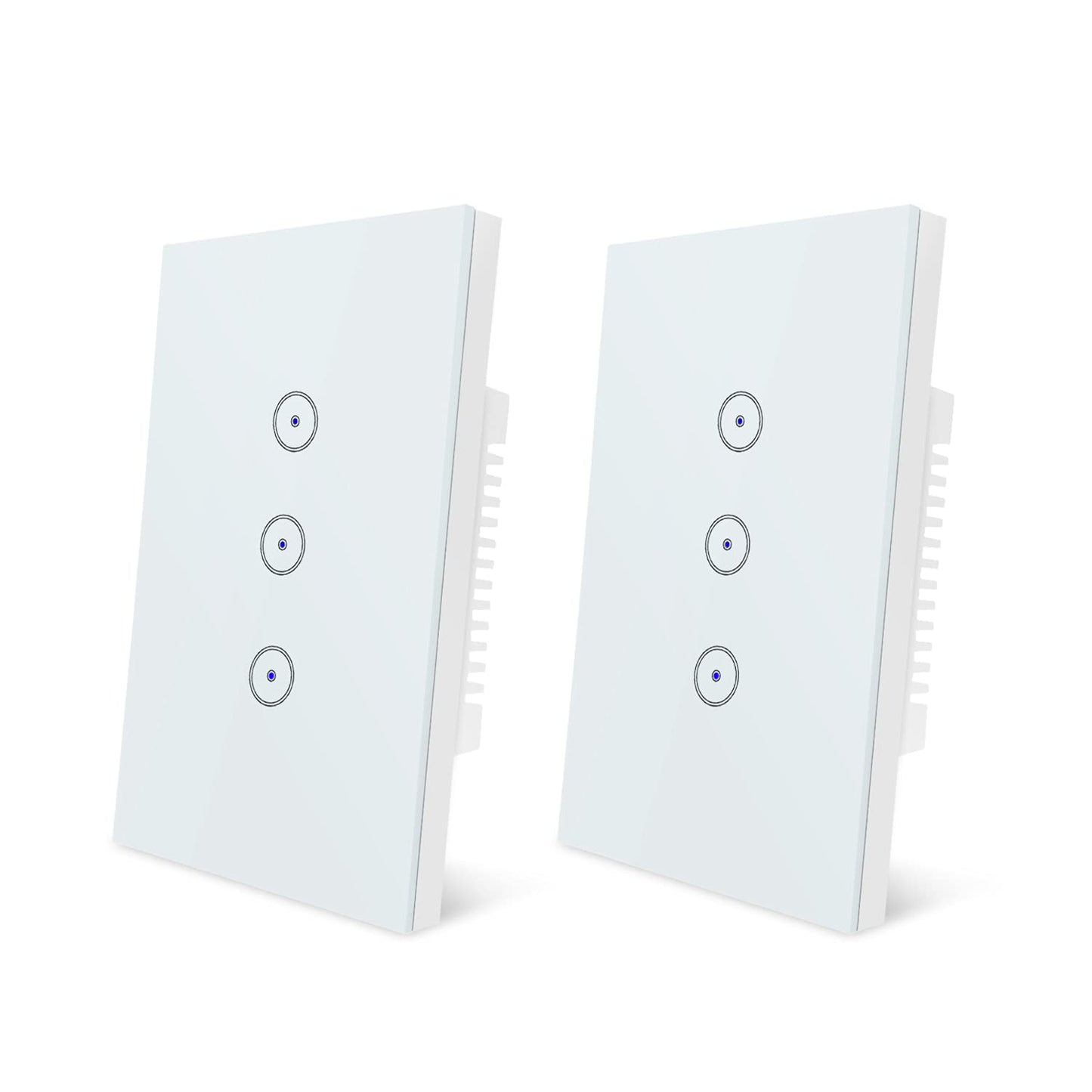 Interruttore Della Luce Intelligente Wifi, Controllo Vocale Funziona Con Alexa E Google Home, Timer E Condivisione Dispositivo, È Necessario Il Filo Di Neutro, Bianco 3 Way(2Pcs)