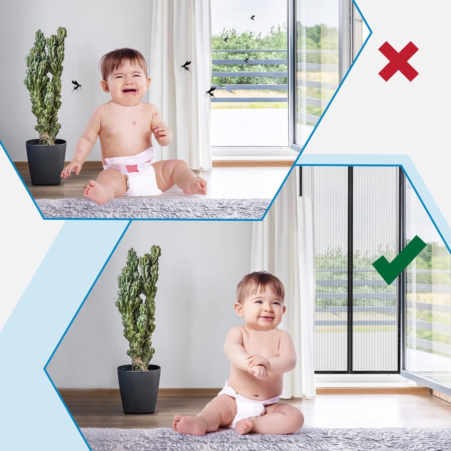 Zanzariera Porta Finestra 115X210, Zanzariera Magnetica Nero, Godetevi La Bella Estate Con La Vostra Famiglia