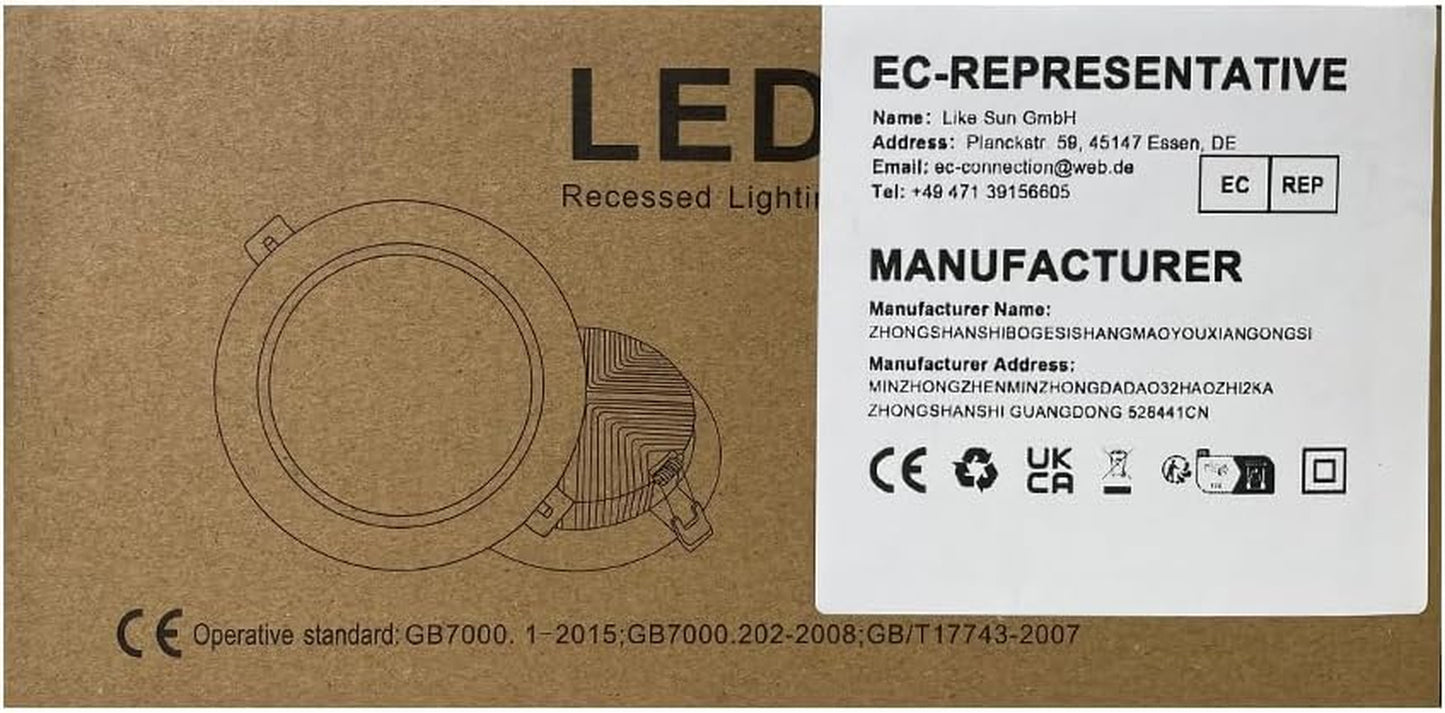 5 Faretti LED Da Incasso per Cartongesso 7W Luci Ultrasottili Da Soffitto E per L’Illuminazione Da Interno Ip44,Bianco Caldo 3000K,700 Lumen,Ac 220-240V,Foro Incasso 80-90Mm(Nero)