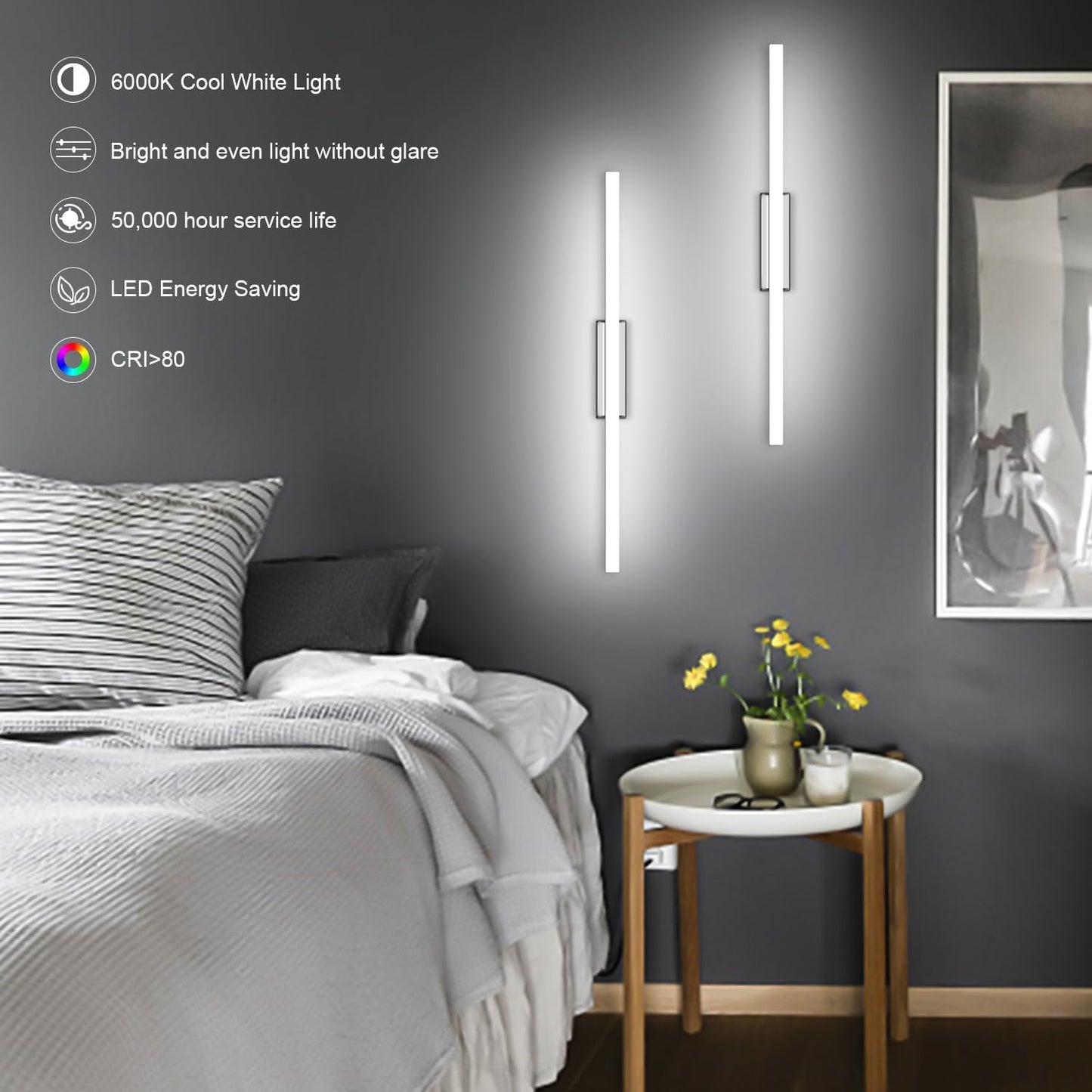 Lampada Da Specchio Bagno 12W 60Cm LED Lampada Da Specchio,Luce Specchio Bagno Bianco Freddo 6000K, Luce per Specchio Da Bagno Impermeabile IP44