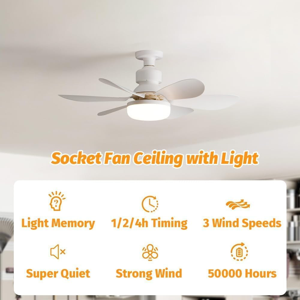 Ventilatore Da Soffitto Con Illuminazione E Telecomando, E26/E27, Lampada Da Soffitto Con Ventilatore, Lampada Da Soffitto LED Da 40 W, Con Ventilatore, Velocità Del Vento Regolabile, 3