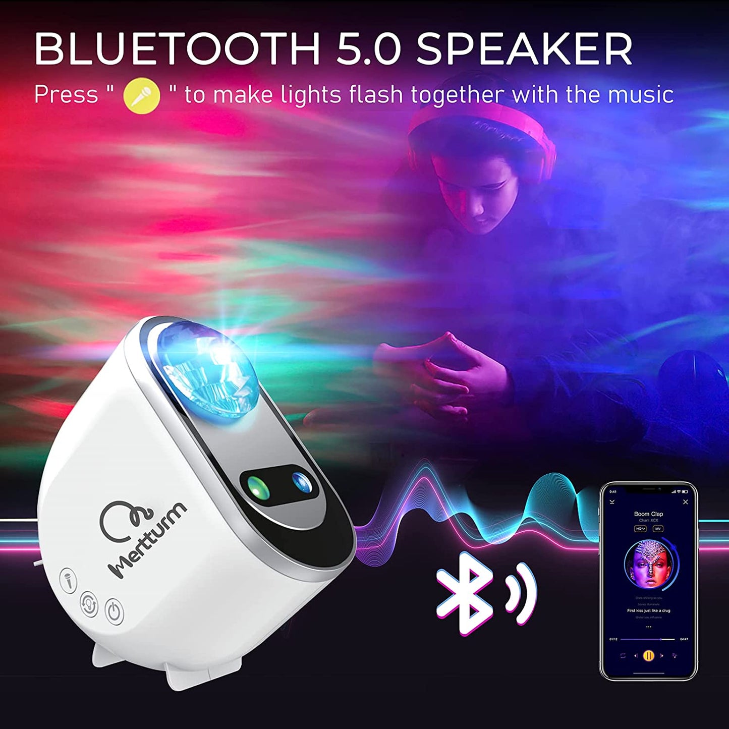 Premium Proiettore Stelle Soffitto, 3 in 1 Proiettore Galassia Bluetooth Musica, Luce Notturna 6 Rumore Bianco, 63 Modalità, Regalo per Bambini, Decorazione