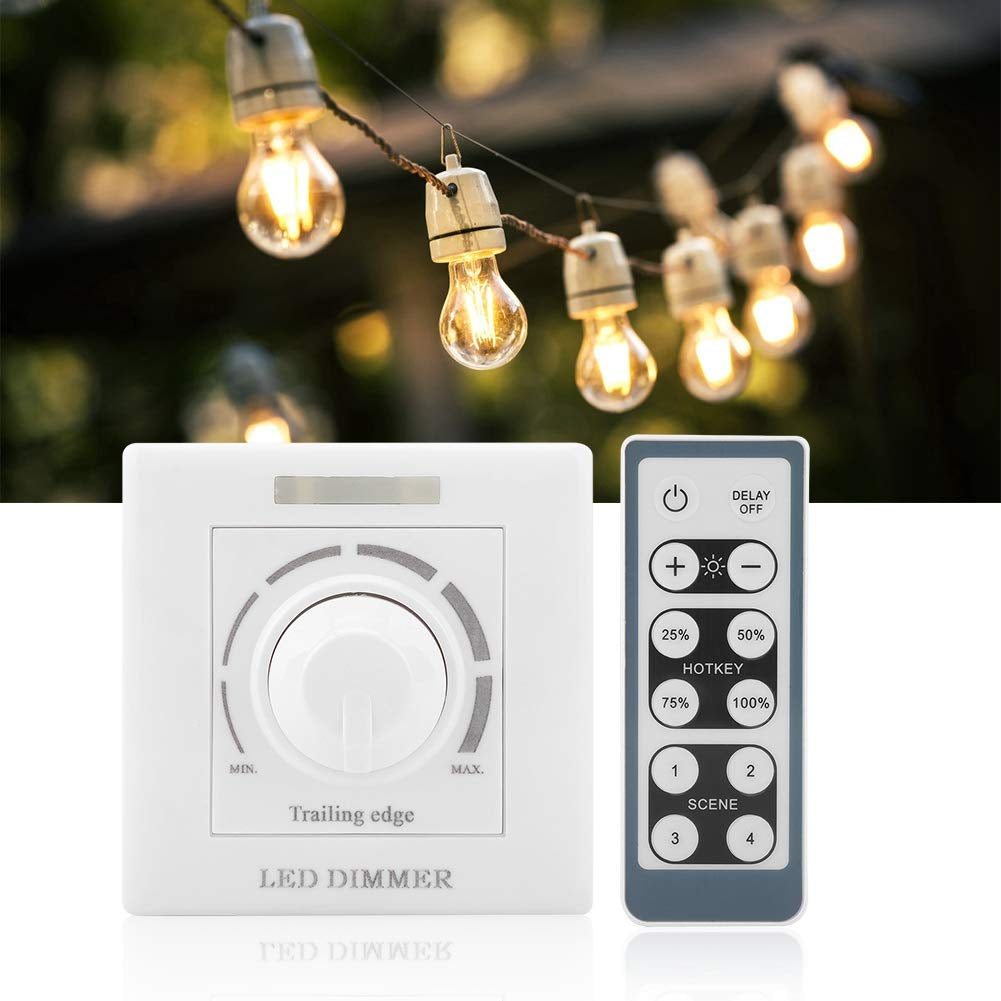 Interruttore Dimmer, Luce LED Luminosità Regolabile Interruttore Parete Con Telecomando IR 200W Interruttore Intelligente Dimmer 220V per Illuminazione Domestica