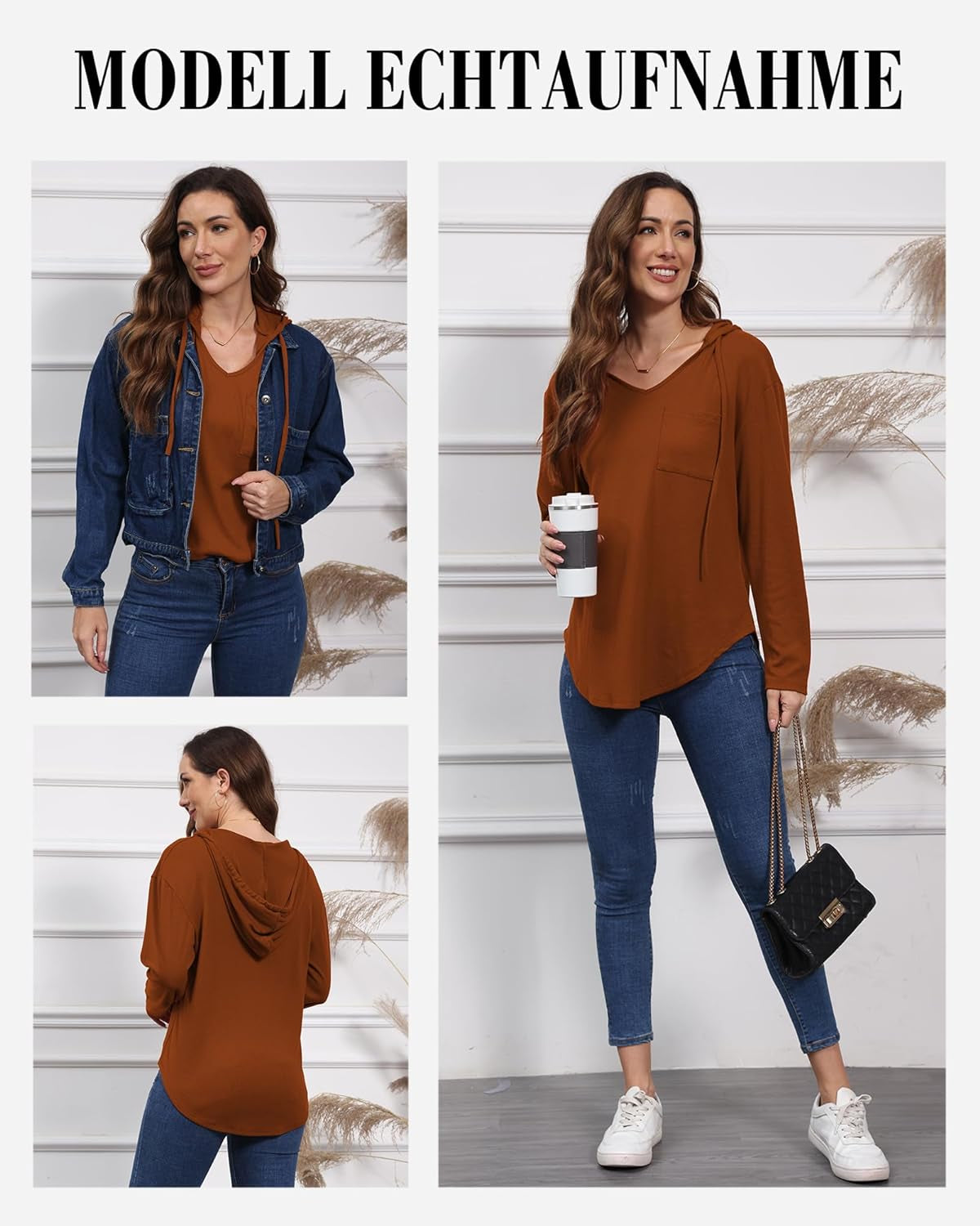 Felpa Con Cappuccio Da Donna, Leggera, Con Cappuccio, Con Tasche, per L'Autunno