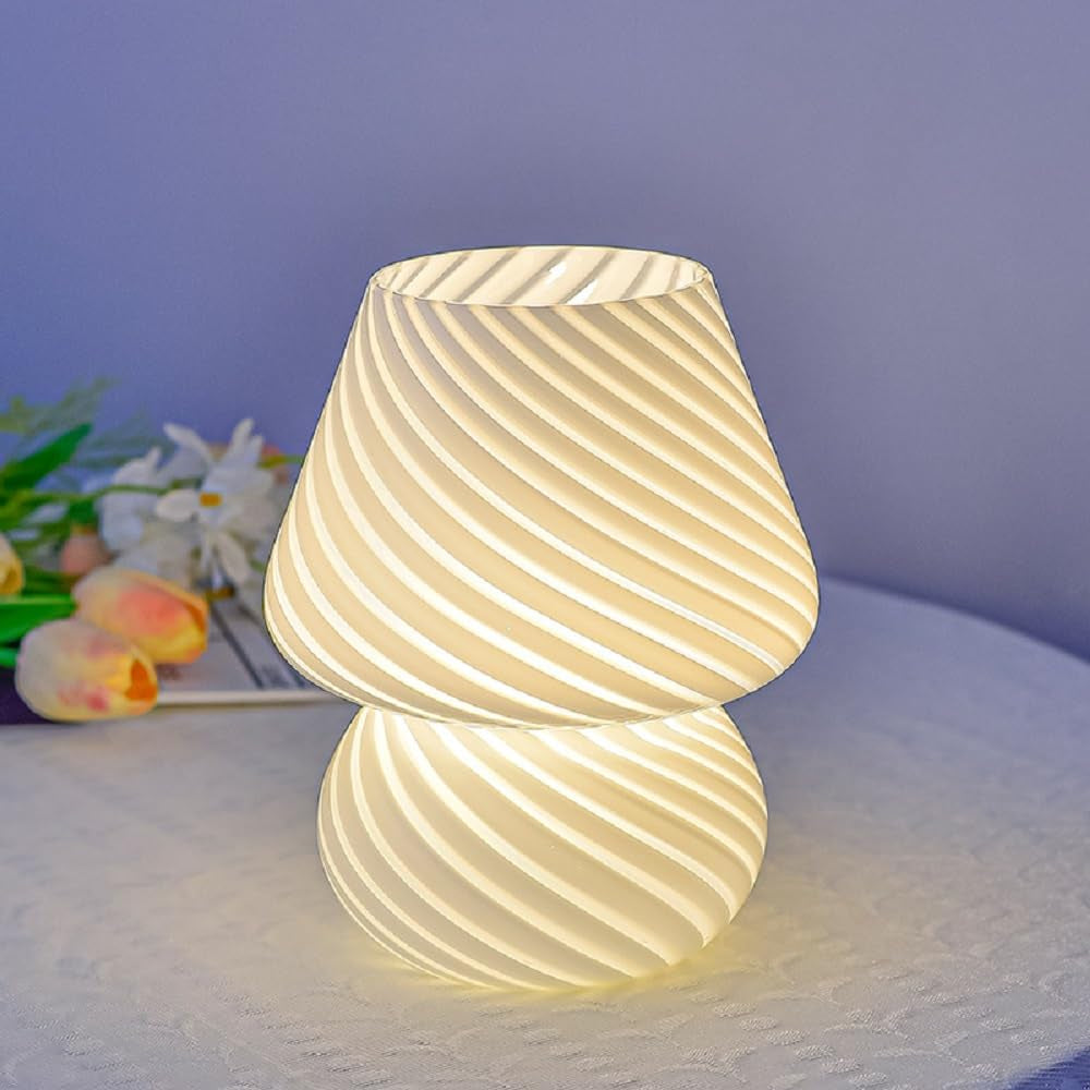 Lampada Da Tavolo a Fungo, Lampada Da Scrivania a LED in Vetro, Luce D'Atmosfera a Fungo Con Temporizzazione USB 3 Colori Con Telecomando per Soggiorno Camera Da Letto Ufficio