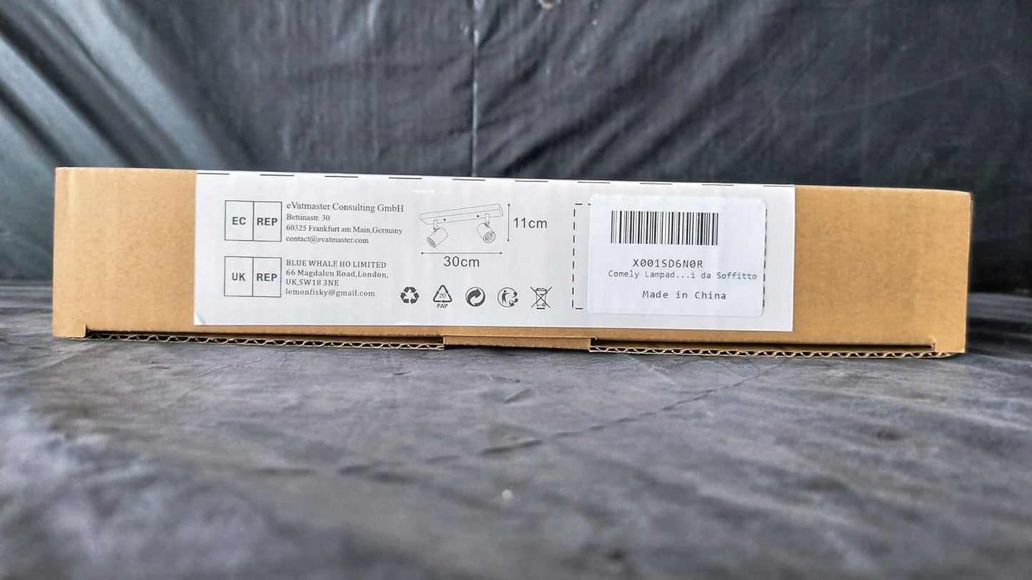 Faretti LED Da Soffitto Orientabili, Nero Lampada Da Soffitto E27, Plafoniera LED Interno E27 Con 2 Faretti per Salotto, Corridoi, Ingressi O Scale, Max 60W