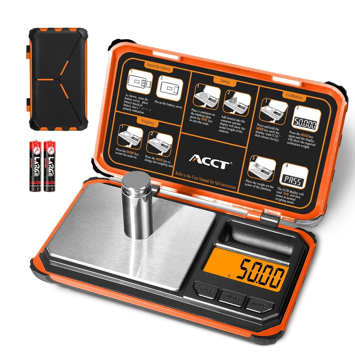 Bilancia Tascabile Di Precisione, 200 G X 0,01 G, Bilancia Digitale per Alimenti Con Display LCD, Conversione Con Un Clic Da 6 Unità, Mini Scala per Erbacce/Cucina/Monete (Batteria Inclusa)