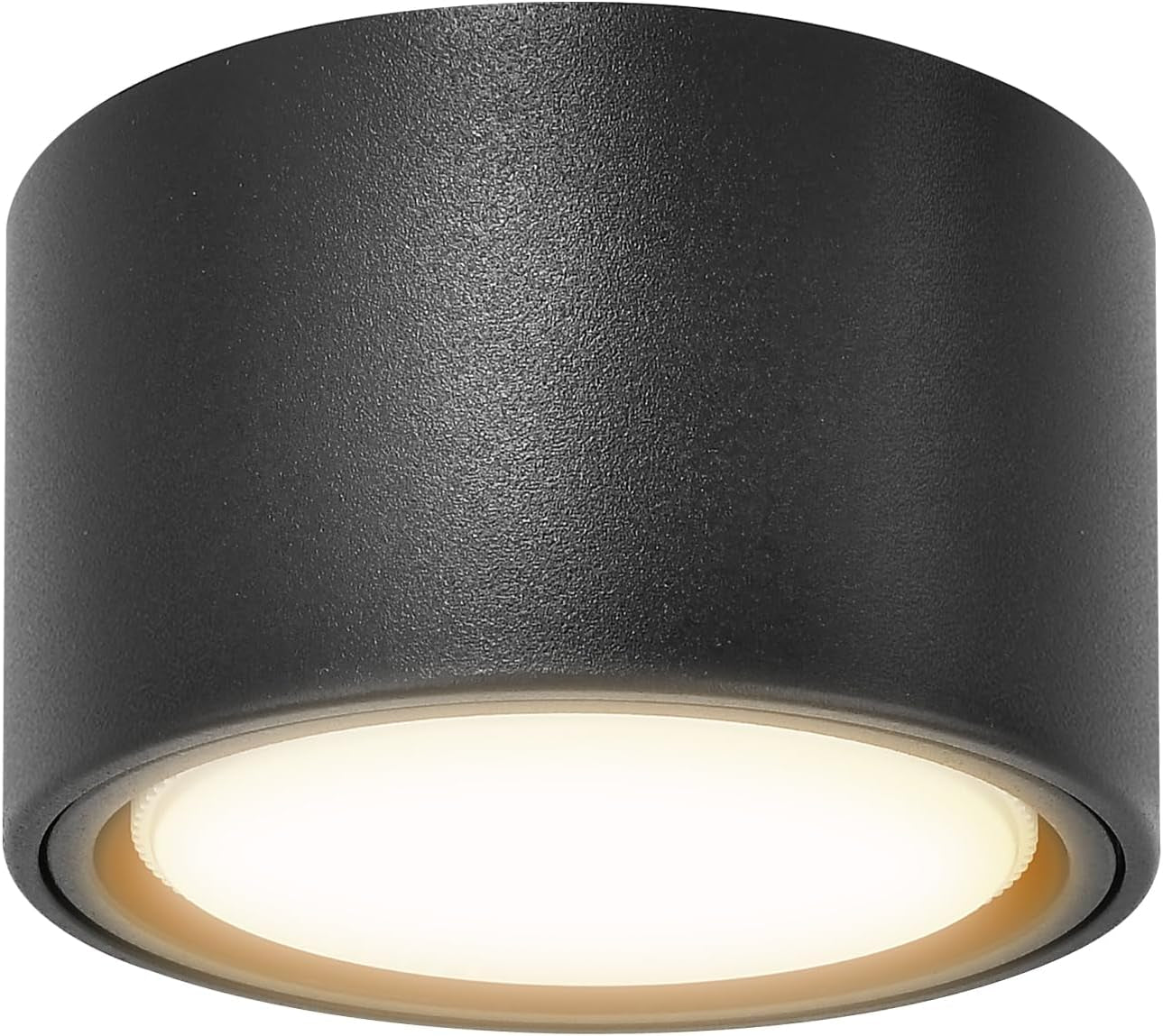 Faretti LED Soffitto 6W Faretti Da Soffitto 550LM 3000K Bianco Caldo Plafoniera Led Soffitto Rotonda Ø95X55Mm Lampada Da Soffitto in Alluminio per Corridoio Salotto Salone Cucina, Nero