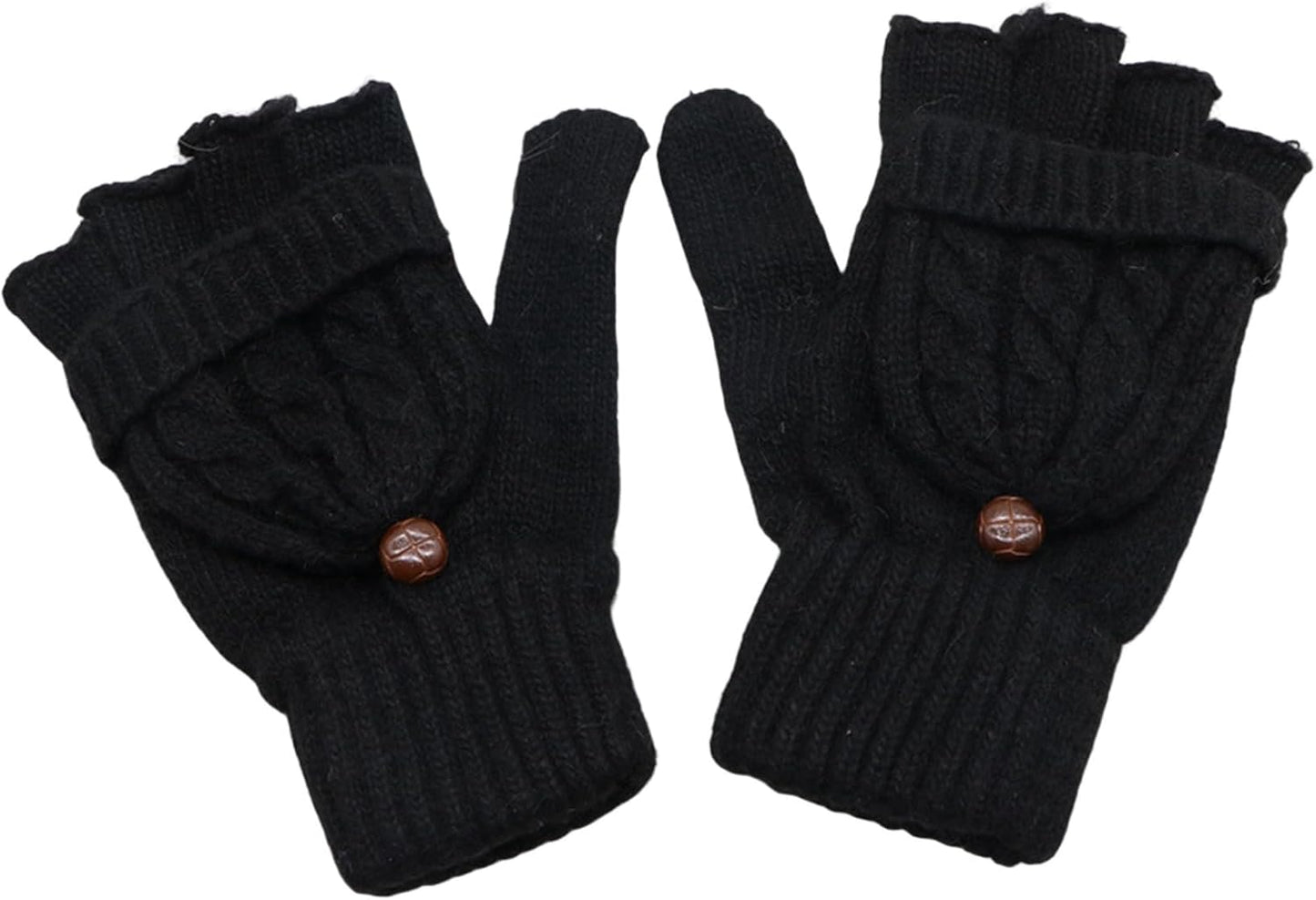 Donne Guanti Senza Dito Inverno Guanti Caldi Guanti a Maglia Guanti a Metà Cycling Guanti
