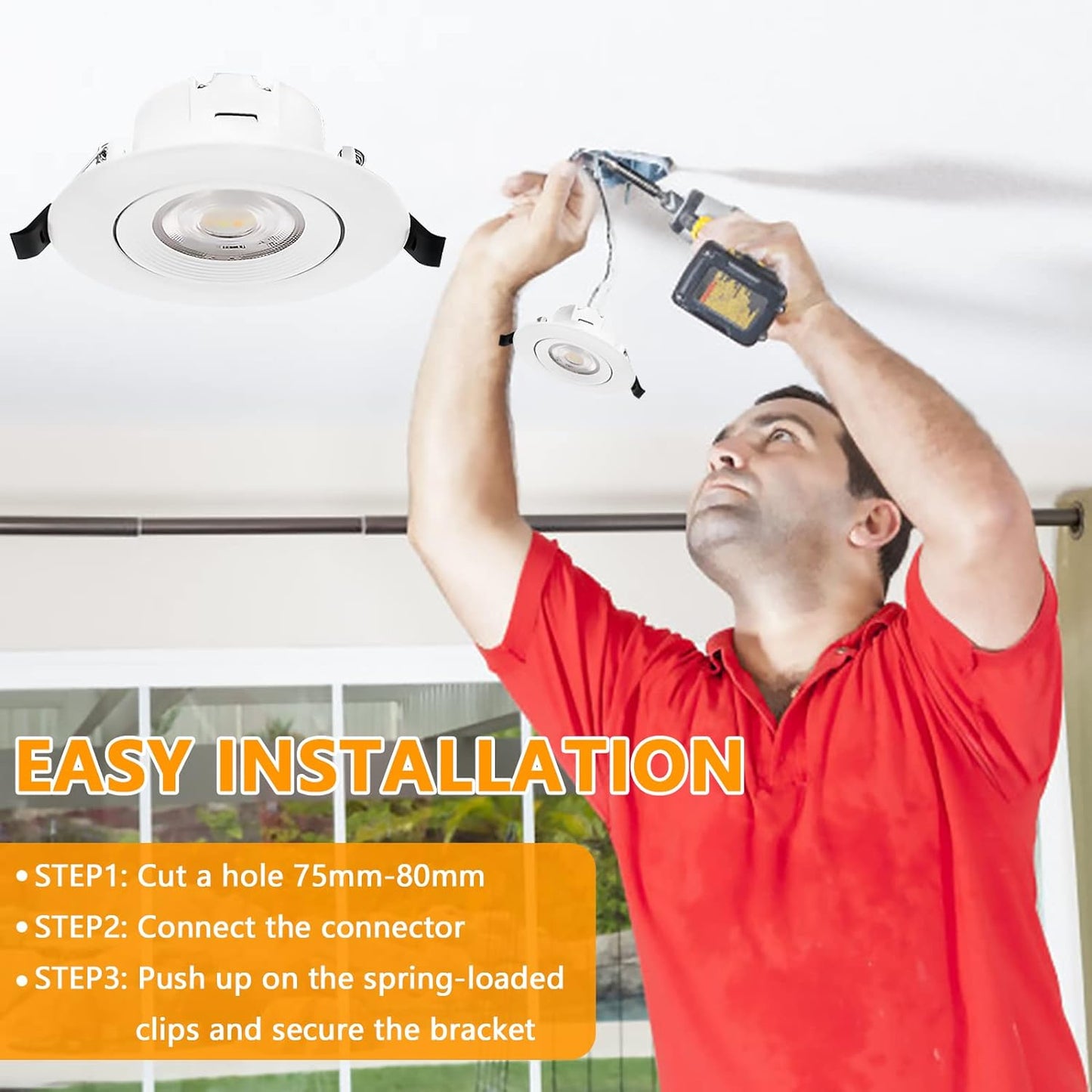 Faretti LED Da Incasso per Cartongesso,7W Dimmerabili 230V IP44 Luci Da Incasso, Faretto Led Incasso Dimmerabili 3000K 4000K 6500K,Orientabili a 45° Spot Led Incasso Para Bagno,Baño,Cocina, Set Da 6
