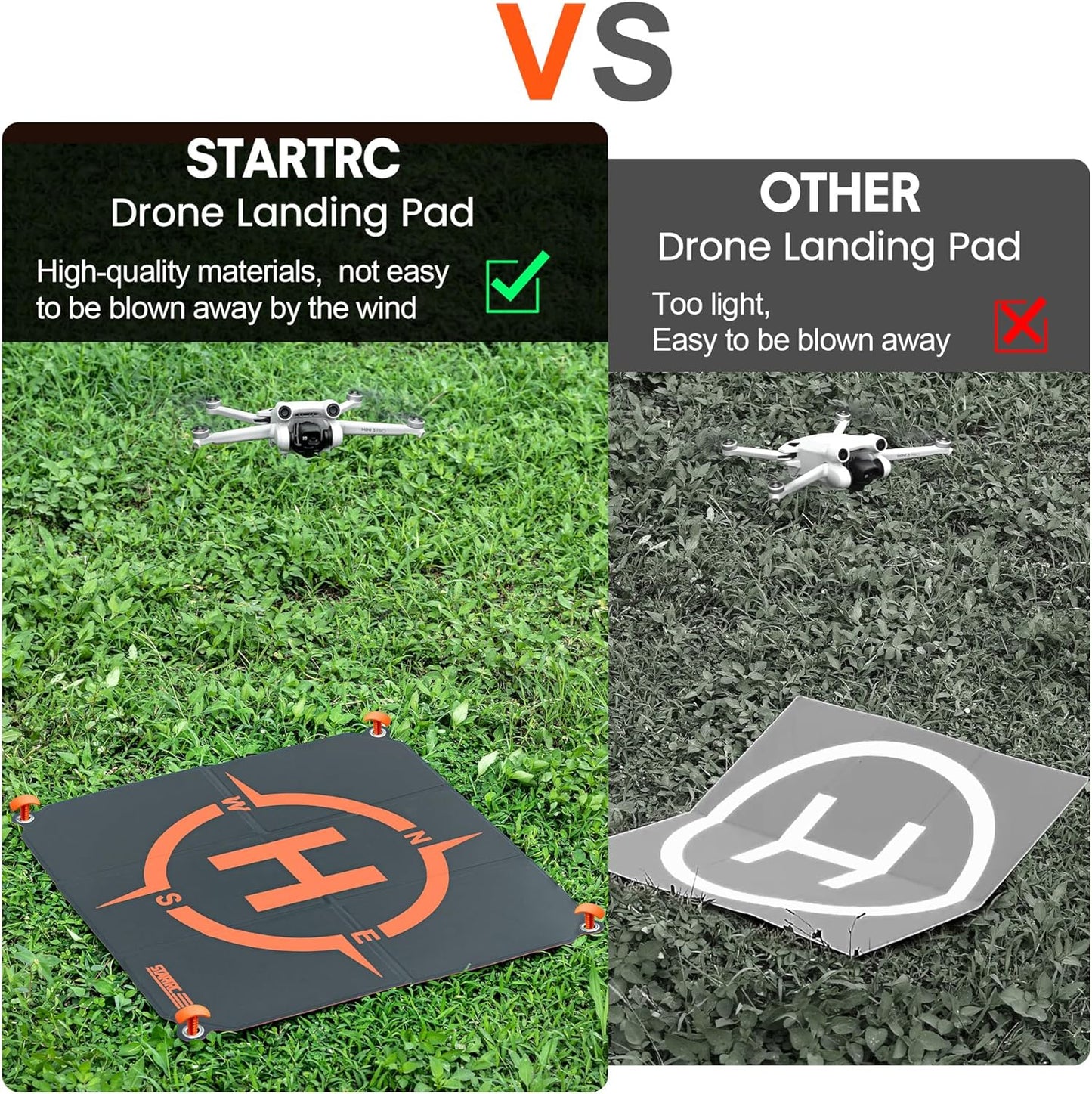 Drone Landing Pad,50Cm(19”) Portatile Universale Pieghevole Veloce Helipad Tappeto Di Atterraggio per DJI Air 2S / Mavic Mini 2 / Mavic Air 2 / Mavic 2 /FIMI X8SE /DJI FPV Drone