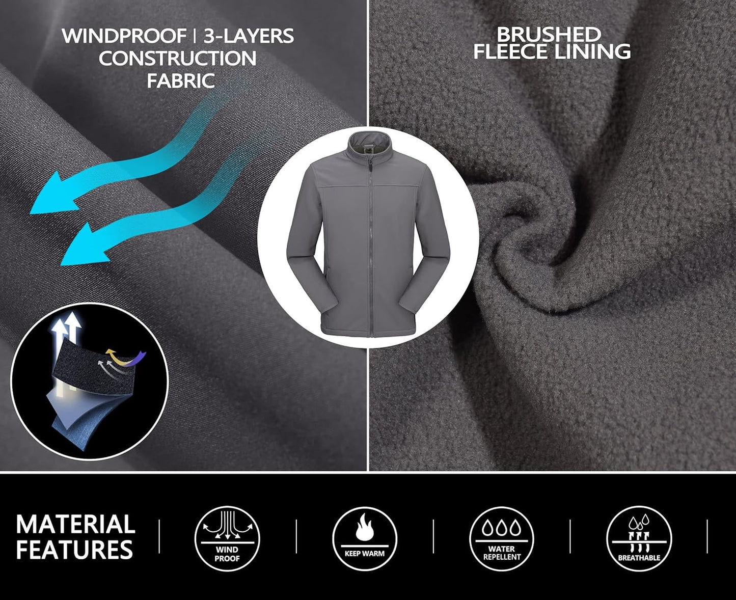 Giacca Da Sci Da Uomo 3 in 1, Impermeabile, per Neve, Pioggia, Invernale, Con Interno in Softshell Termico