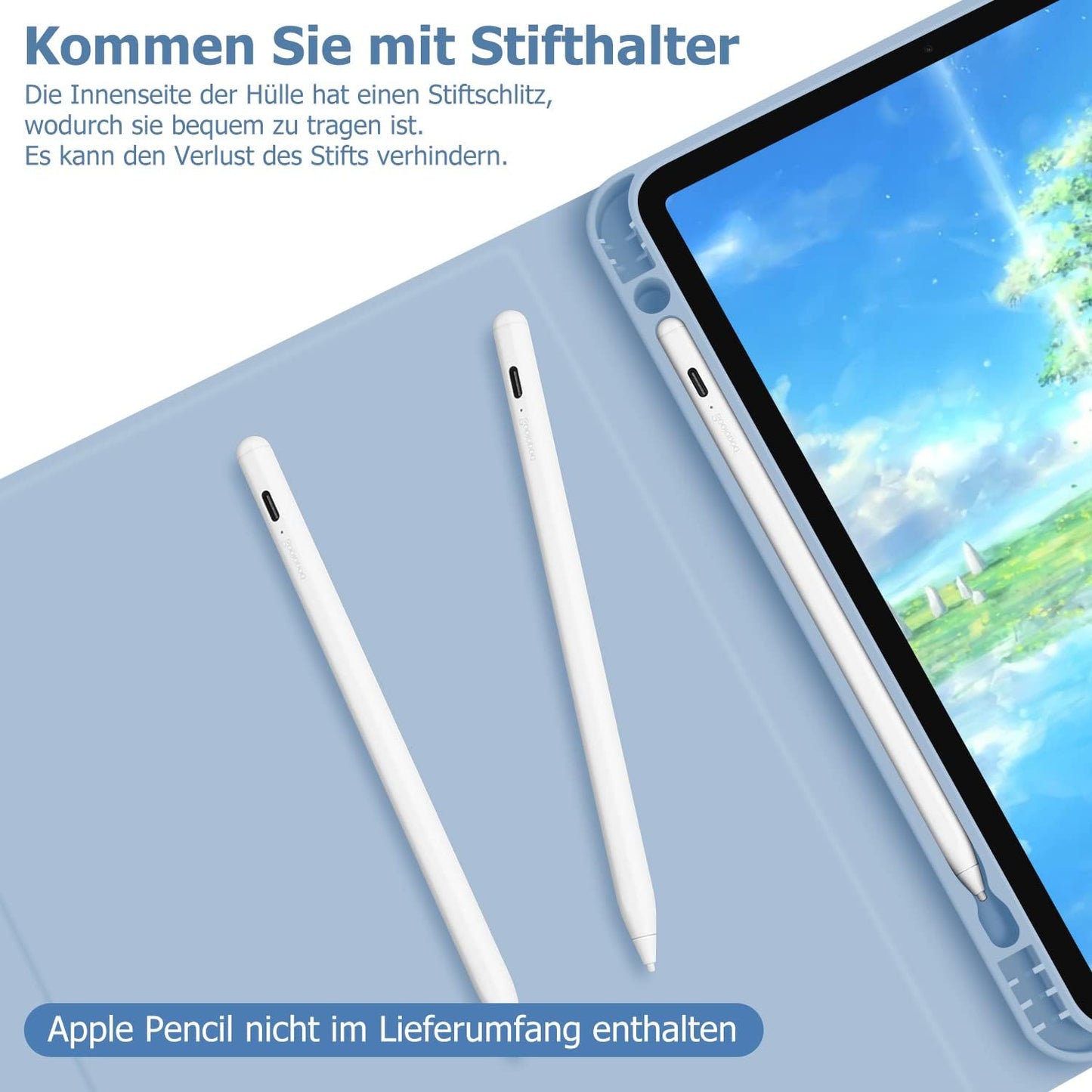 Custodia per Tastiera per Ipad Air 5 2022 / Ipad Air 4 2020 10,9 Pollici, Magnetica Rimovibile Con Layout Tedesco QWERTZ