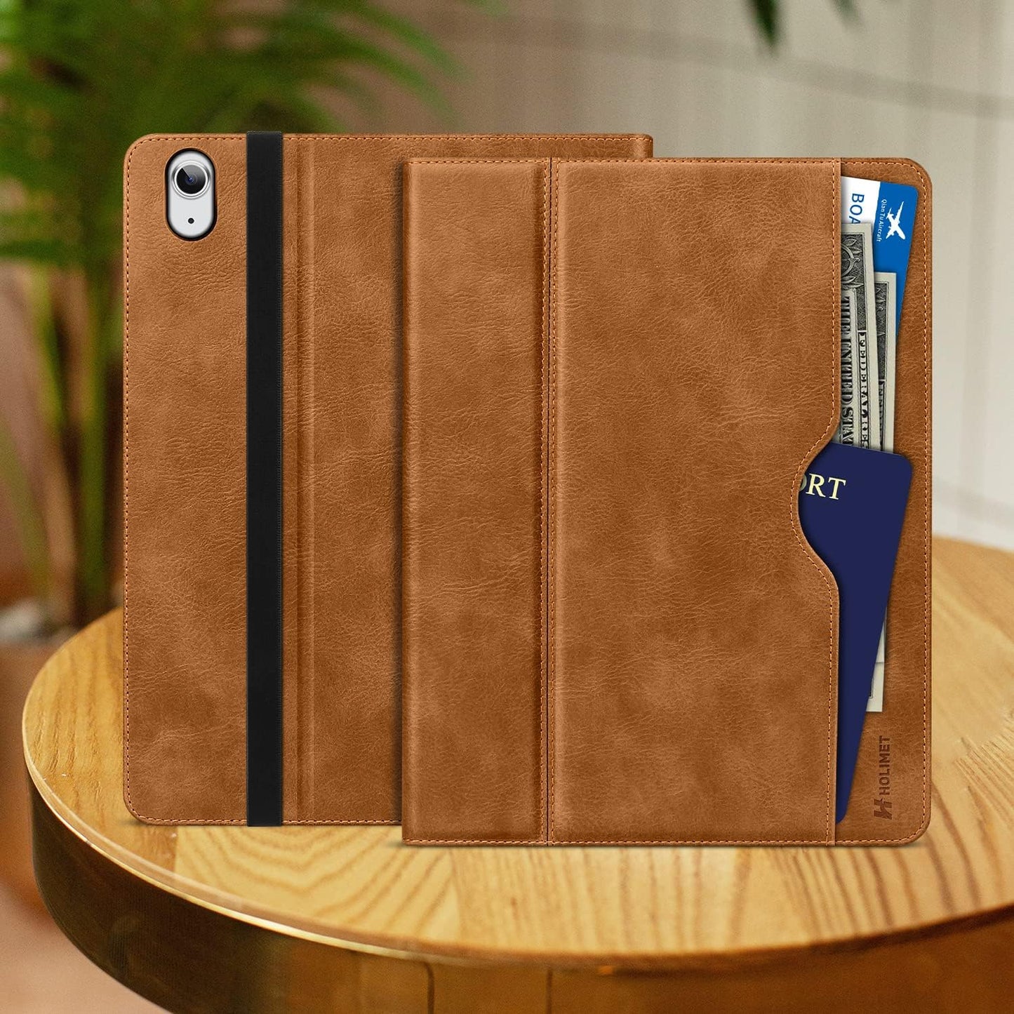 HOLIMET Custodia per Ipad 10 Generazione 2022 Con Portapenne, Ipad 10 Gen 2022, in Pelle PU, Cover Posteriore in TPU, Resistente Agli Urti, Auto Sonno/Sveglia per Ipad 10,9 Pollici, Colore: Marrone
