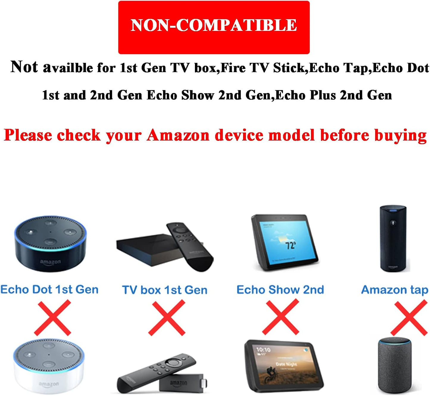 Gonine 15W Adattatore Di Alimentazione per Amazon Echo Dot, Echo Dot 3A Generazione, Cavo Fire TV Cube