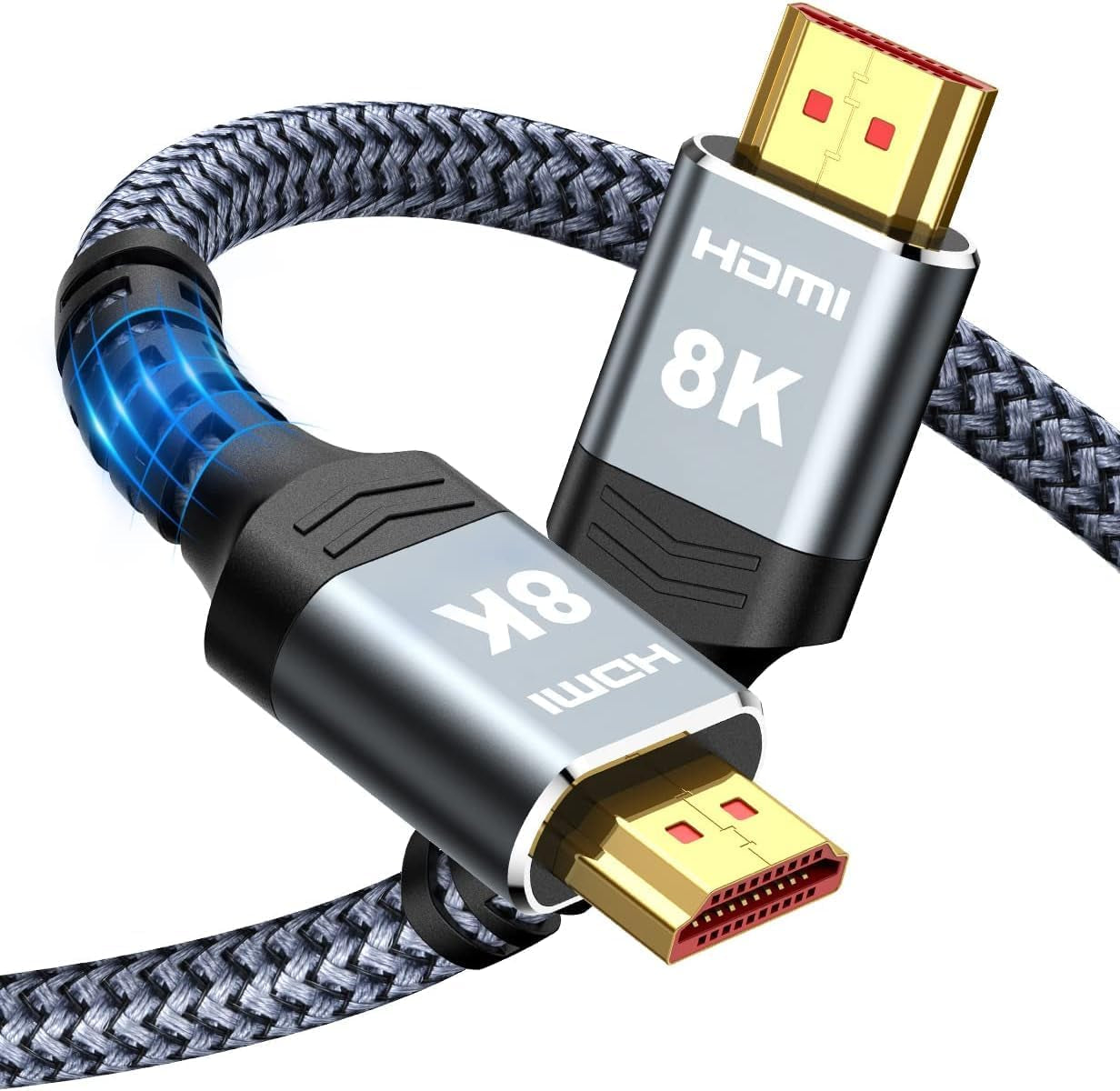 Cavo HDMI 8K 2M, 48Gbps Alta Velocità 8K@60Hz&4K@120Hz/144Hz RTX 3090 for PS5 Console 7680P Dolby Vision, DTS: X, HDCP 2.2/2.3, HDR 10, Earc, Dynamic HDR, Compatibile PS5 PS4 8K PC HDTV