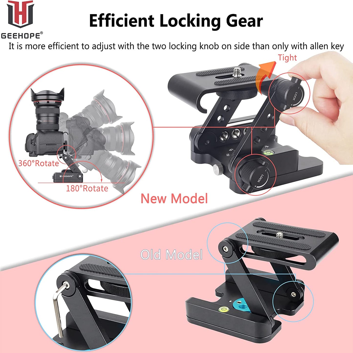 FZ-9 Testa Del Treppiede Con Inclinazione Z Flex Aggiornata Testa Pieghevole Panoramica Flessibile in Lega Di Alluminio CNC per Canon Nikon Sony DSLR Camera Camcorder Smartphone Slider Rail