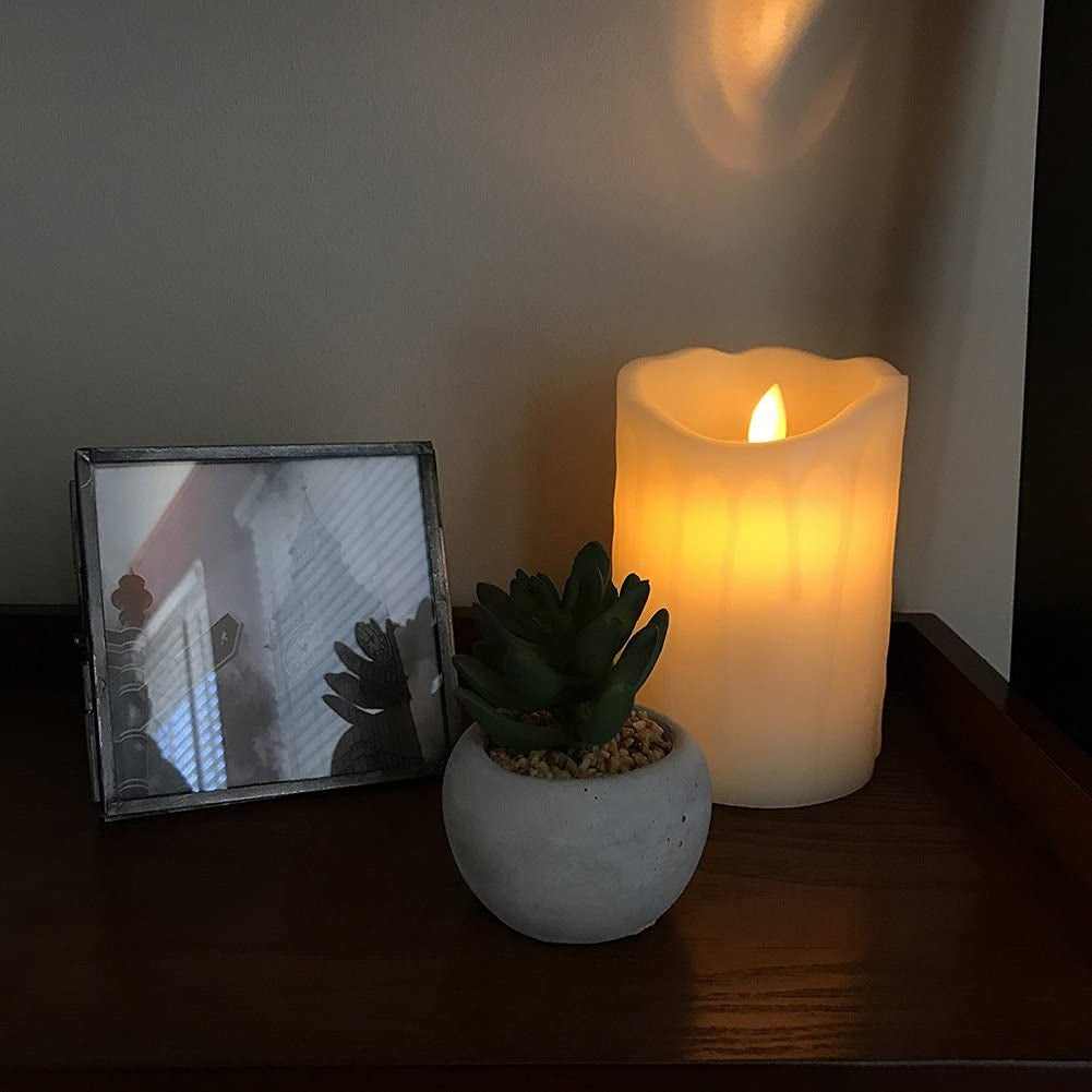 5.9In LED Wickless Candle Wave Tear Shaped Ricaricabile E Ambientale Flickering Candle Con Telecomando
