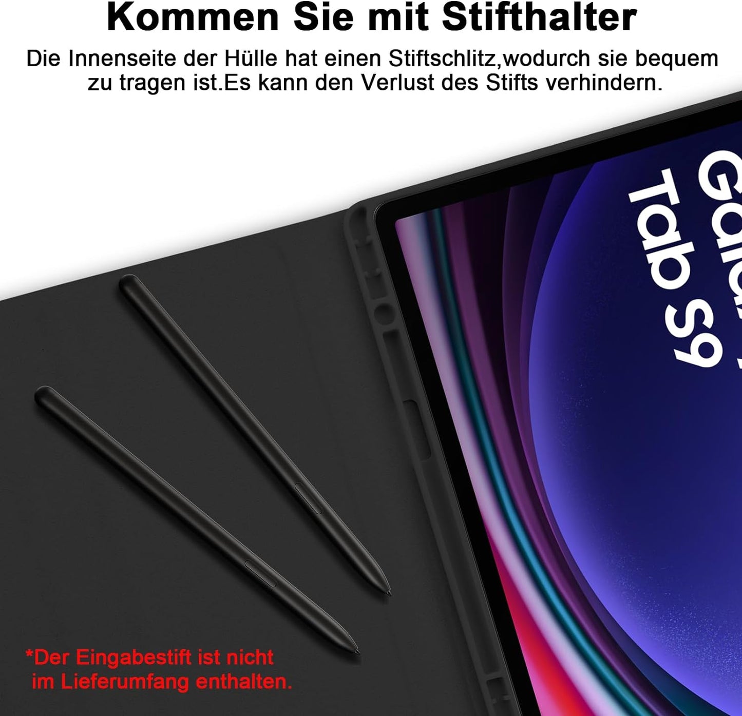 Tastiera Retroilluminata per Samsung Galaxy Tab S9 2023, QWERTZ Tastiera Retroilluminata Rimovibile Con Custodia per Galaxy Tab S9 11 Pollici 2023 (SM-X710/SM-X716B/SM-X718U), Nero
