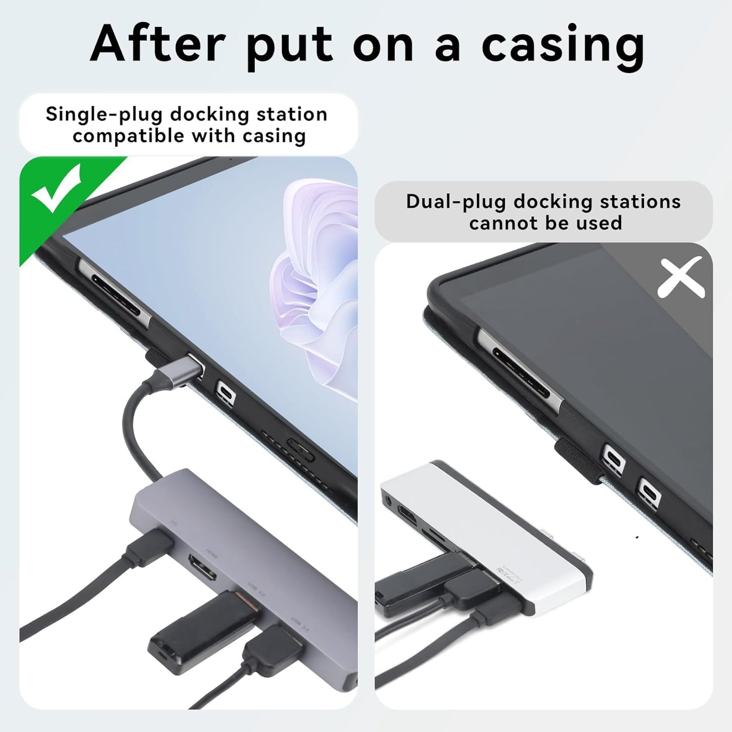 Custudia Für Surface Pro 8 Tablet, Business-Hülle Mit Stifthalter, Einstellbarer Multi-Betrachtungswinkel, Kompatibel Mit Der Type Cover-Tastatur