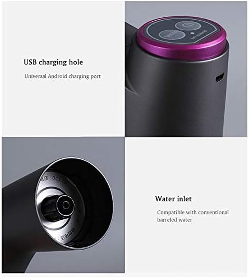 Erogatore Dacqua,Pompa Elettrica per Acqua Potabile,Pompa Elettrica per Bottiglia Dacqua,Distributore Dacqua Elettrico Automatico,Pompa per Erogatore Dacqua Ricaricabile Wireless USB
