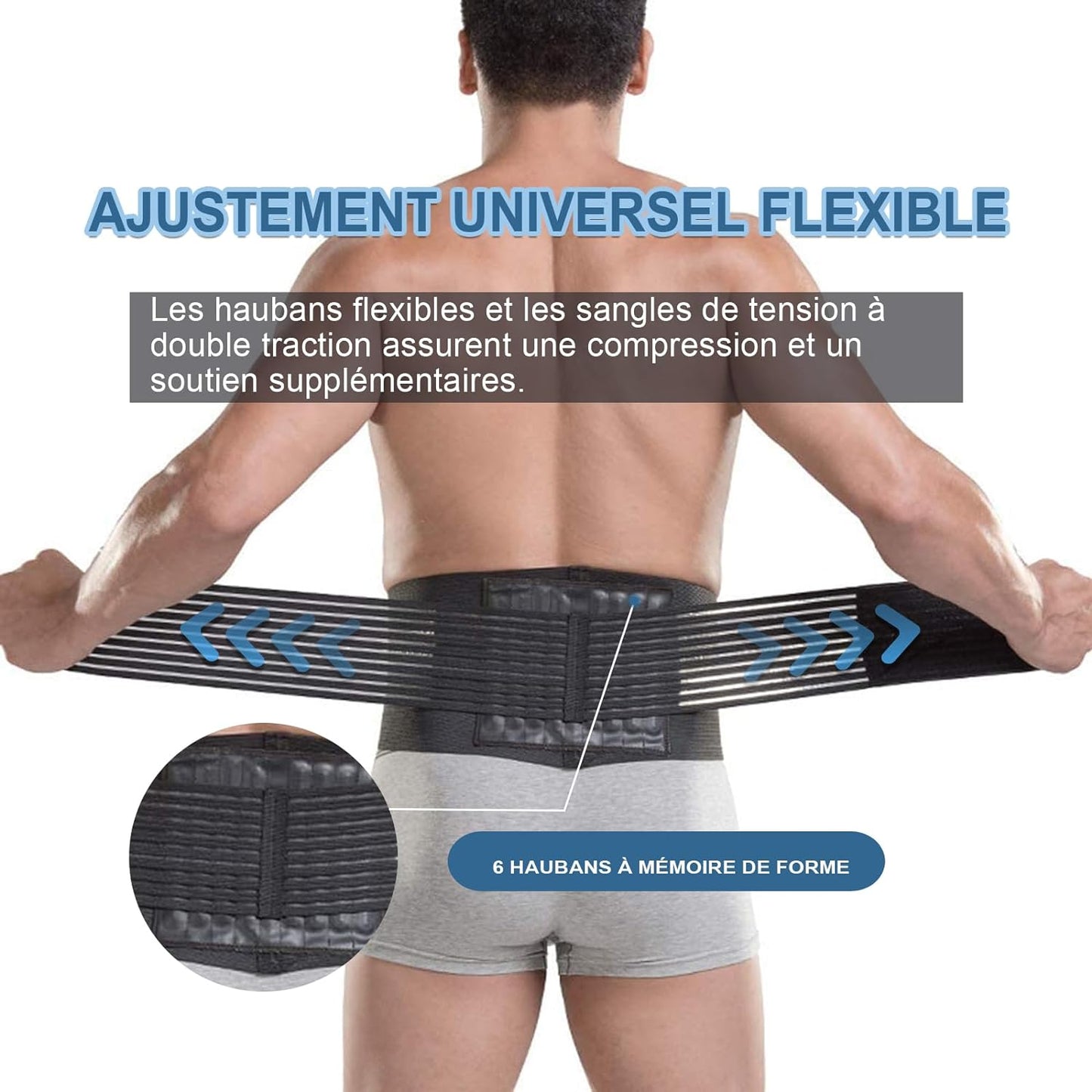 Fascia Lombare Supporto Con 6 Supporti - Tutore per La Schiena per Alleviare Il Dolore Da Scoliosi E Sciatica - Cintura Di Supporto Lombare per Uomini E Donne