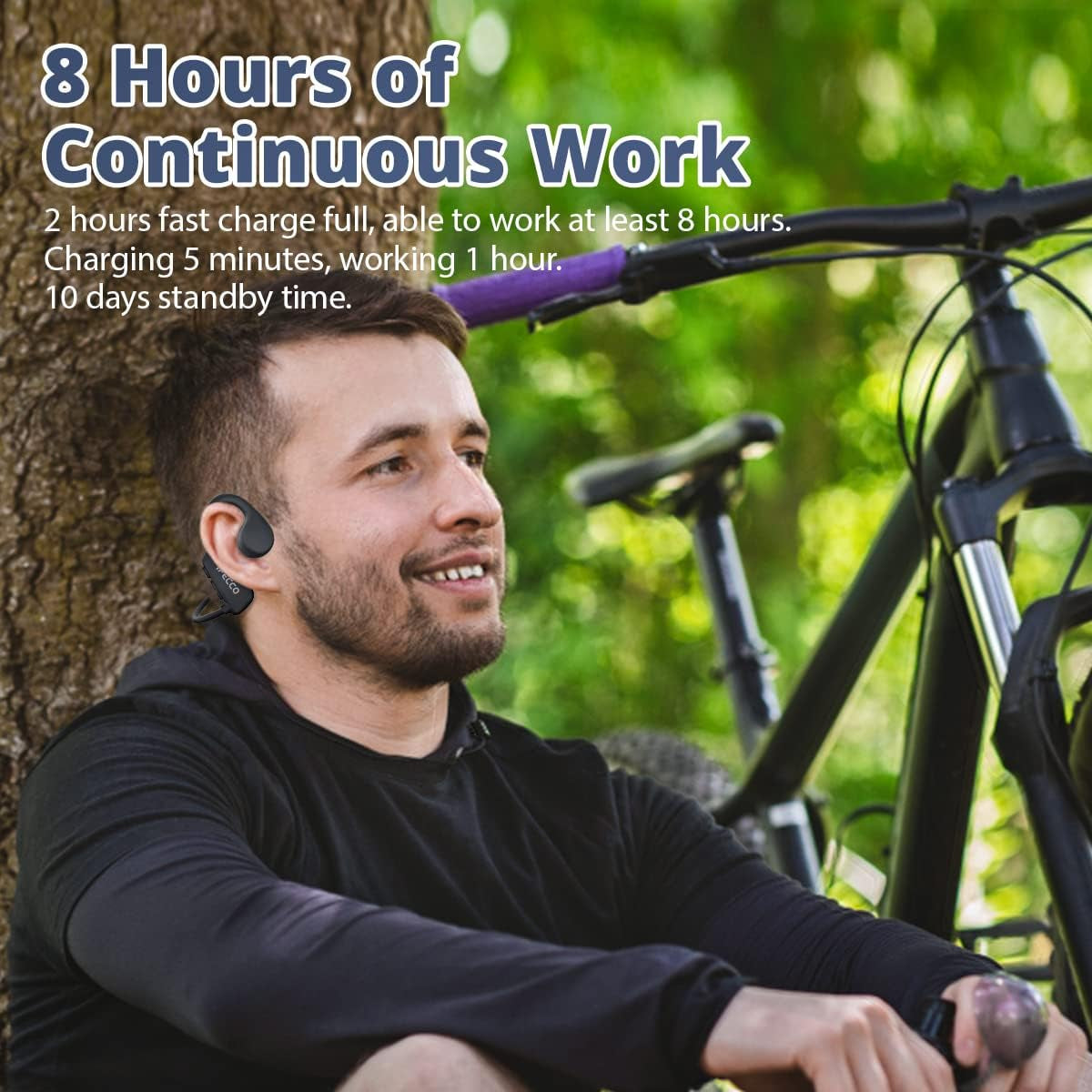 IFECCO Cuffie a Conduzione Ossea Bluetooth 5.3 - Cuffie Sportive Senza Fili Impermeabili Ip68,Cuffie Ad Orecchio Aperto Con Microfono Incorporato Lettore Mp3 32G per Nuoto Corsa Ciclismo
