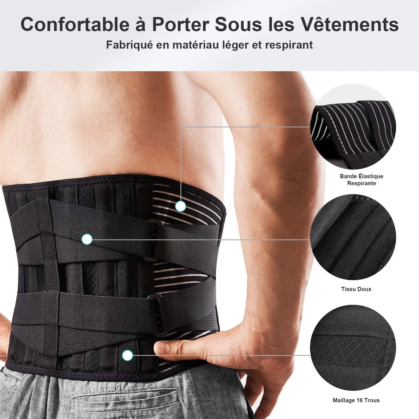 Cintura Lombare Cintura Di Sostegno Lombare Mantenere Bene Lombare 4 Molle Supporto Cinghia Doppia Regolabile per Uomo E Donna