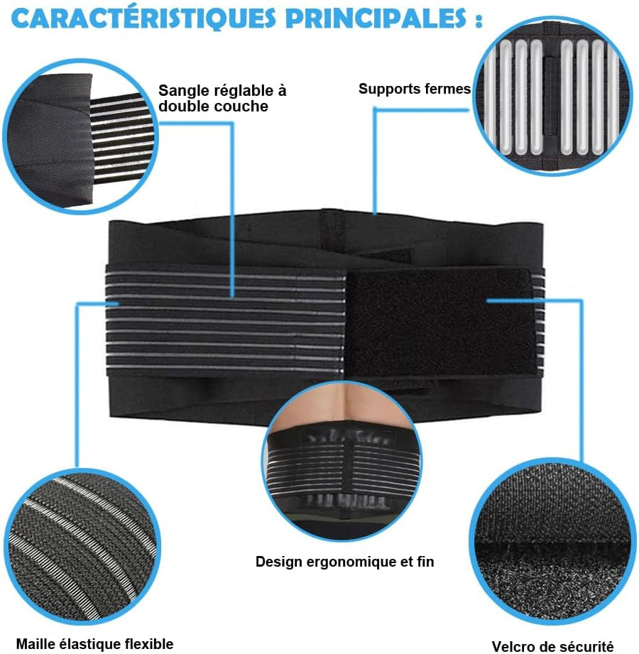 Fascia Lombare Supporto Con 6 Supporti - Tutore per La Schiena per Alleviare Il Dolore Da Scoliosi E Sciatica - Cintura Di Supporto Lombare per Uomini E Donne